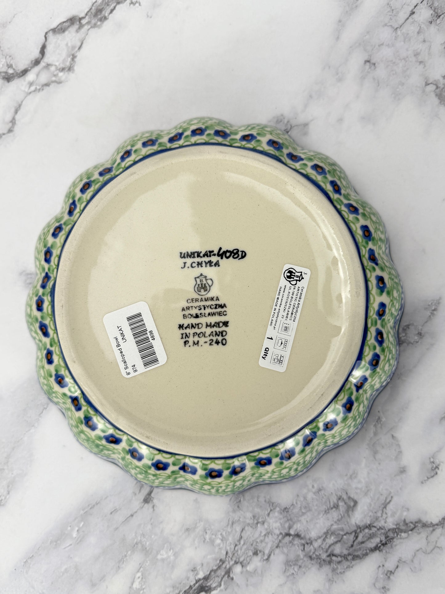 Unikat Scalloped Bowl - Shape 974 - Pattern U408D