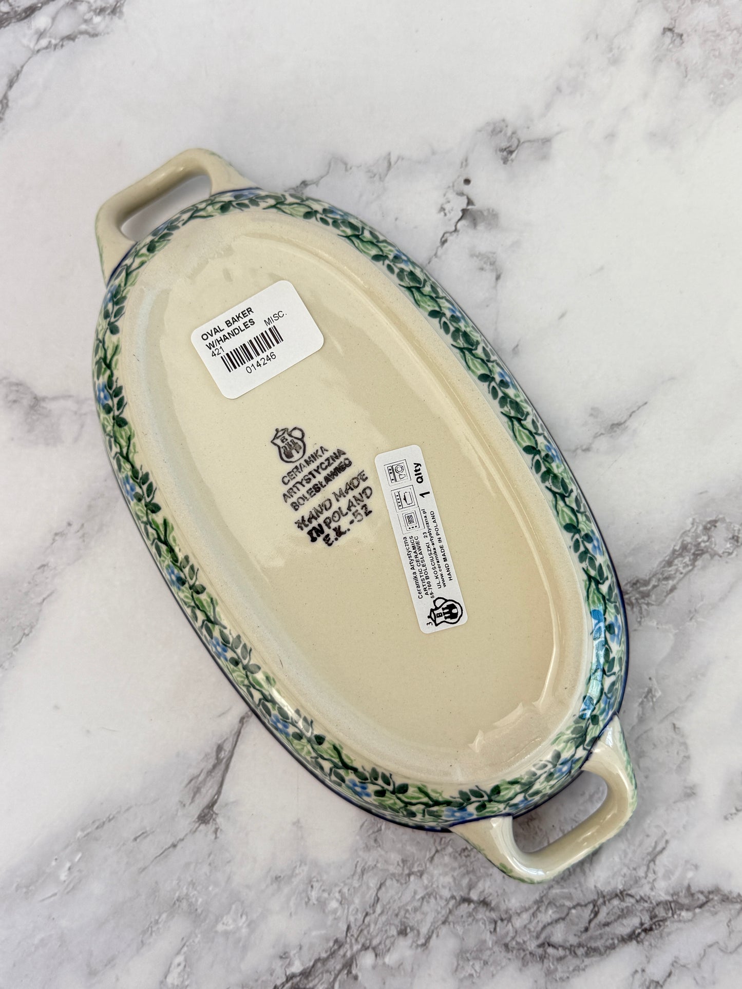 Oval Baker with Handles - Shape 421 - Pattern 2349