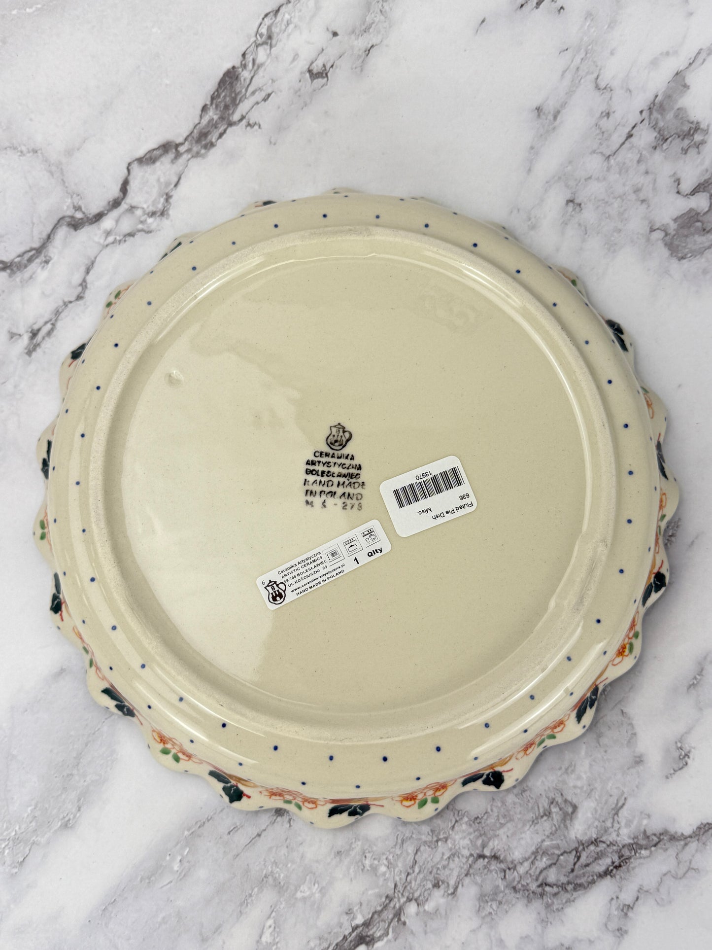 Ruffled Pie Plate / Round Baker - Shape 636 - Pattern 2072