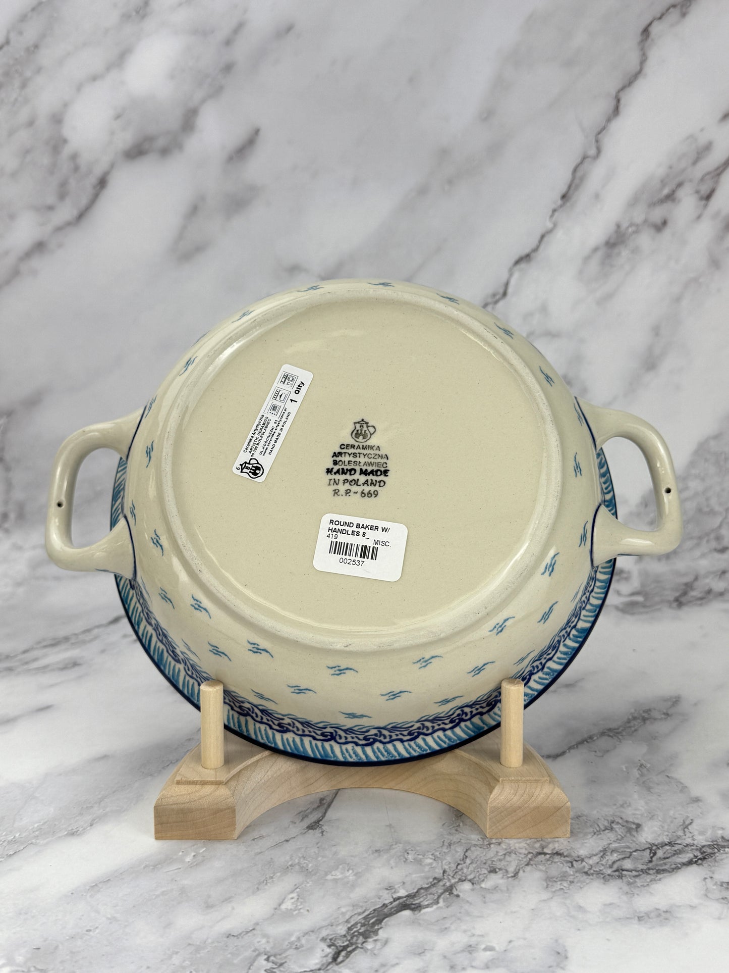 8" Round Baker With Handles - Shape 419 - Pattern 2931