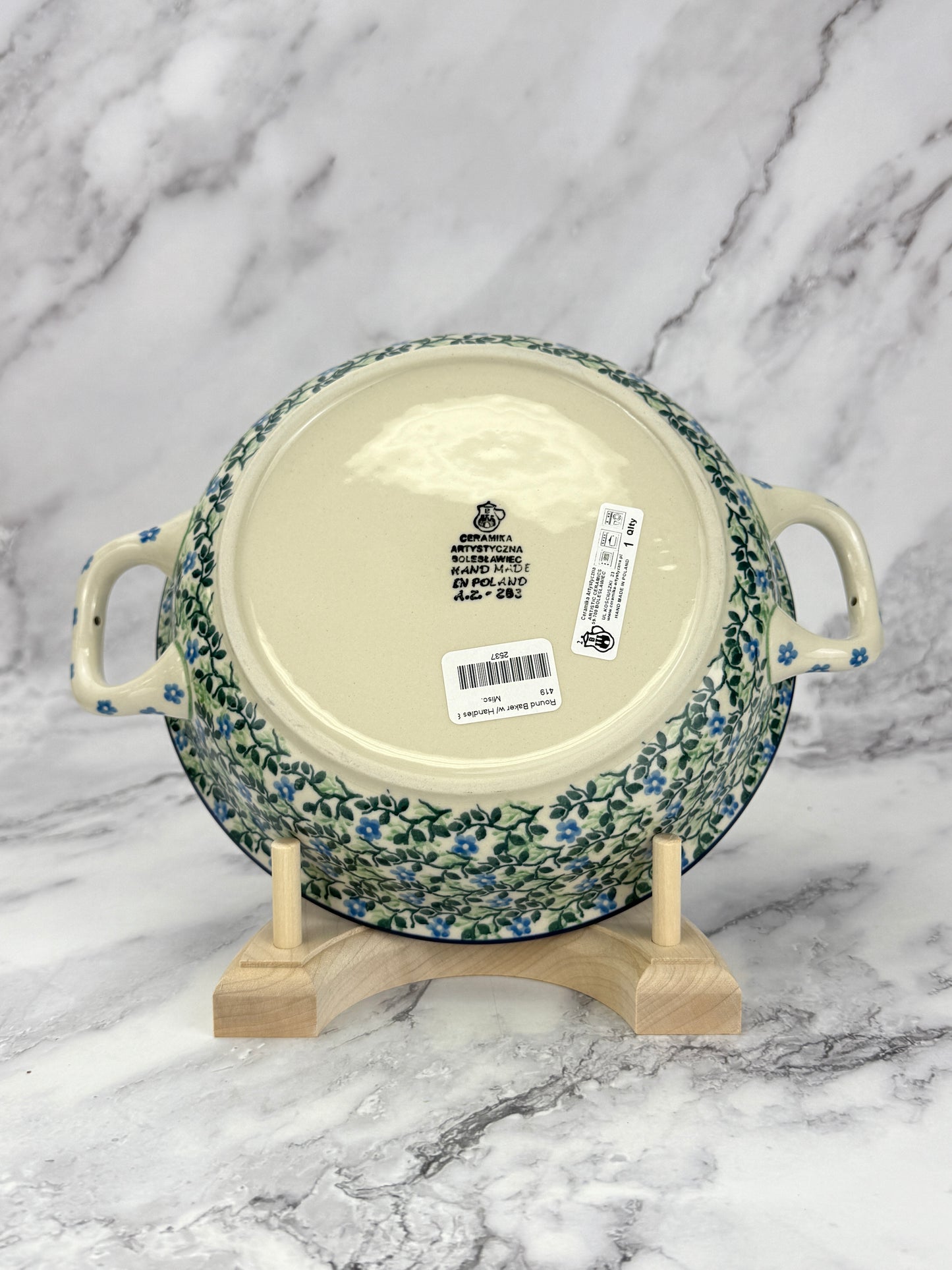 8" Round Baker With Handles - Shape 419 - Pattern 2349