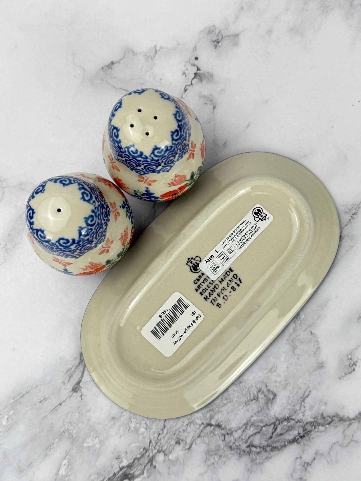 Salt and Pepper Set with Tray - Shape 131 - Pattern 3220