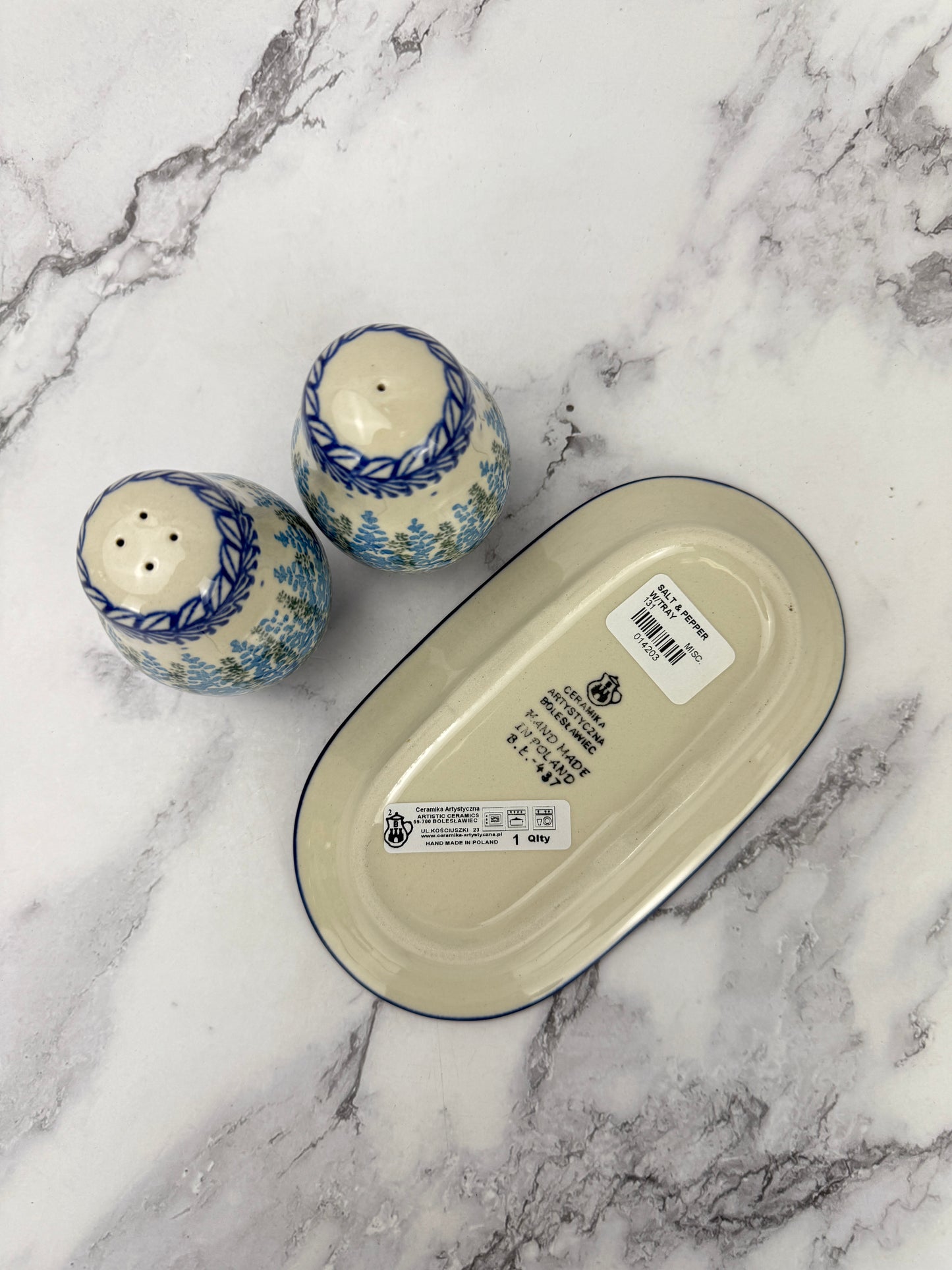 Salt and Pepper Set with Tray - Shape 131 - Pattern 3279