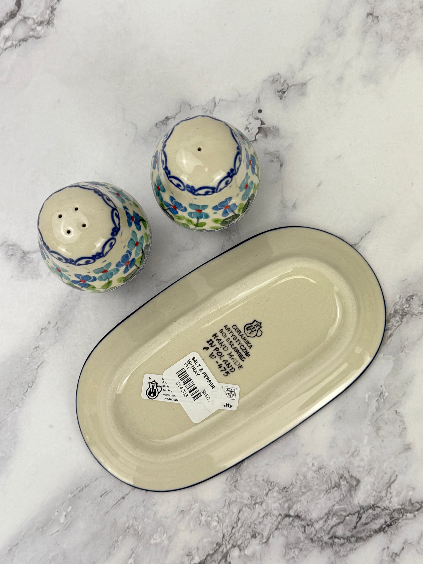 Salt and Pepper Set with Tray - Shape 131 - Pattern 2668