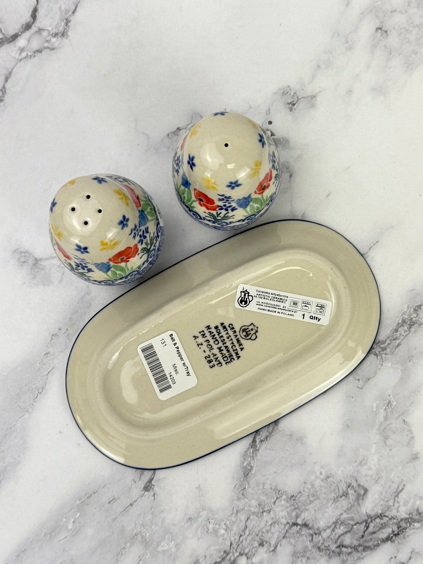 Salt and Pepper Set with Tray - Shape 131 - Pattern 3218