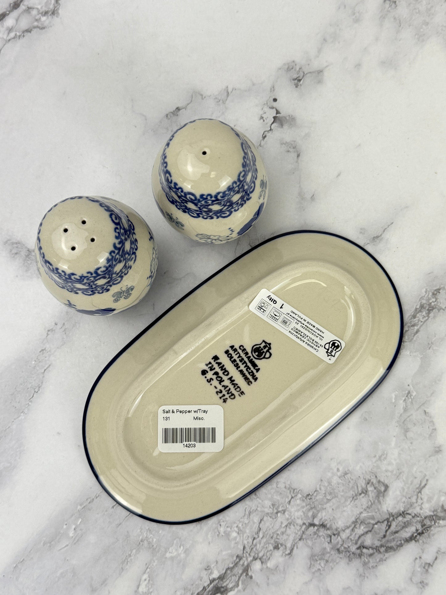 Salt and Pepper Set with Tray - Shape 131 - Pattern 2902