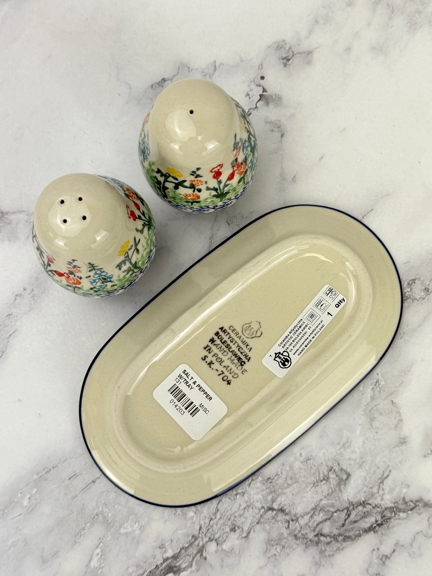 Salt and Pepper Set with Tray - Shape 131 - Pattern 3230