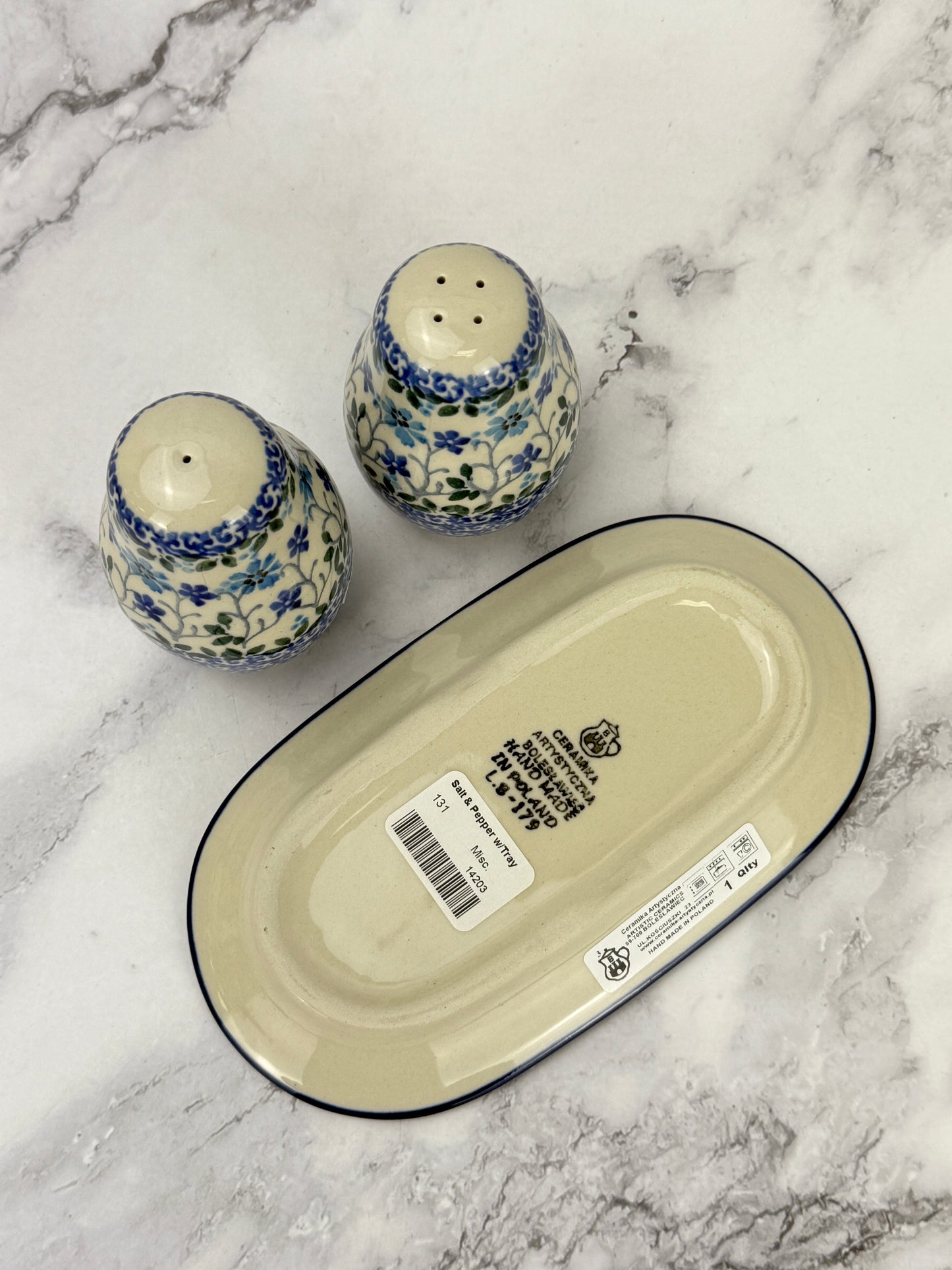 Salt and Pepper Set with Tray - Shape 131 - Pattern 2785