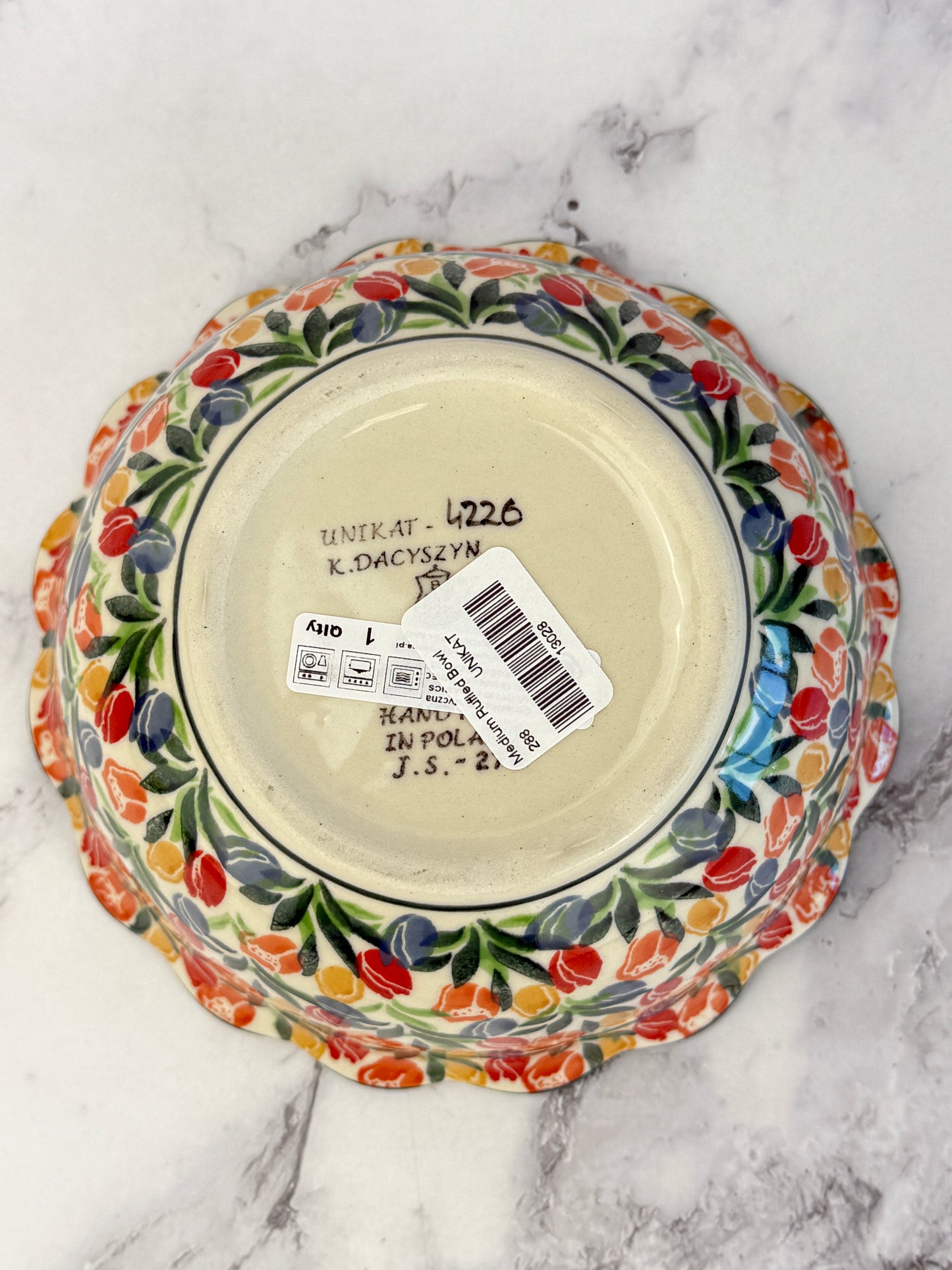 Unikat Ruffle Edged Bowl - Shape 288 - Pattern U4226