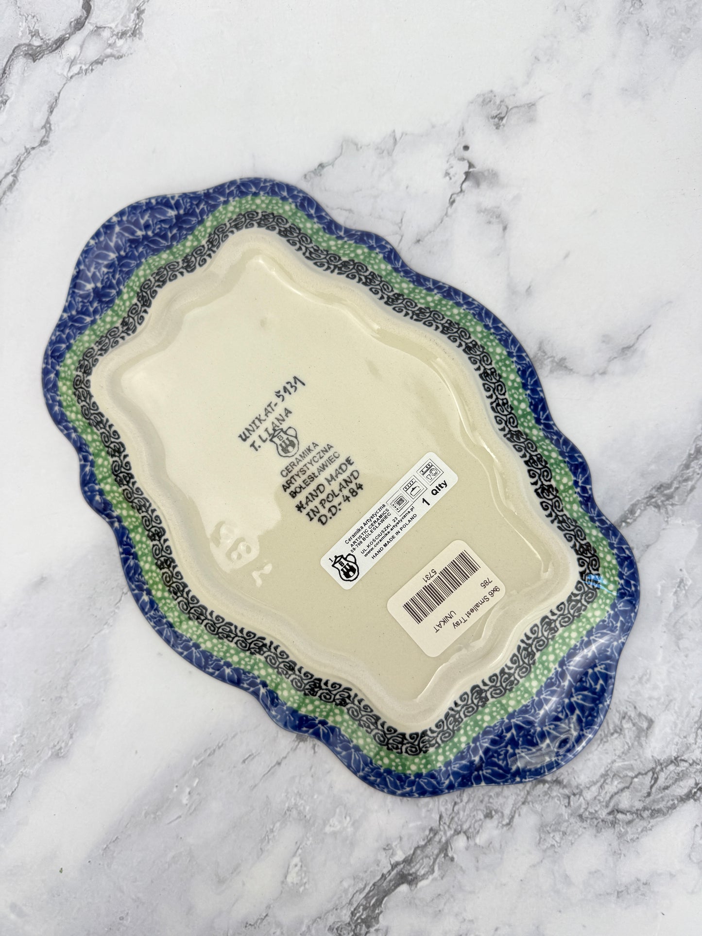 SALE Small Wavy Unikat Platter - Shape 785 - Pattern U5131