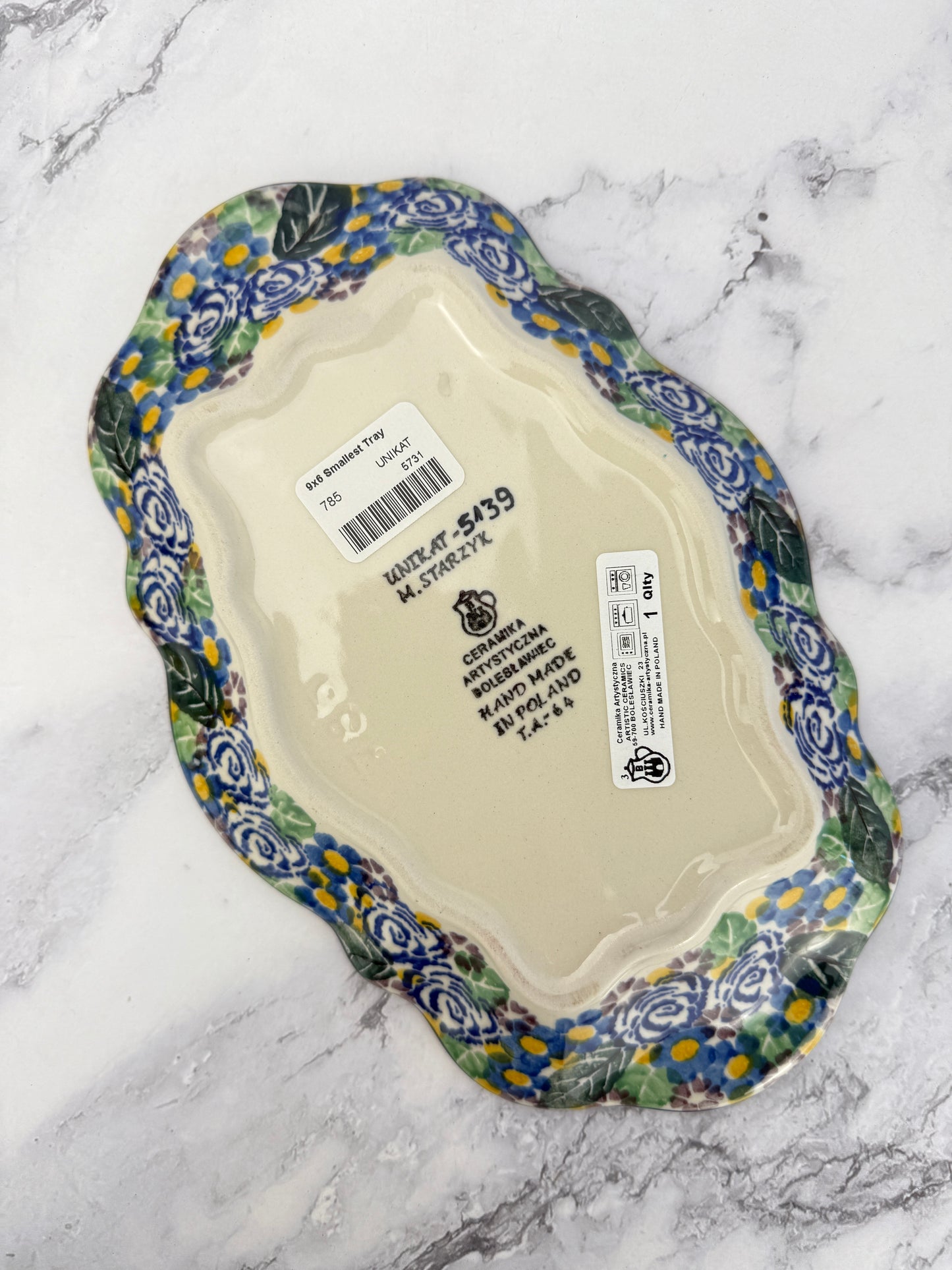 SALE Small Wavy Unikat Platter - Shape 785 - Pattern U5139