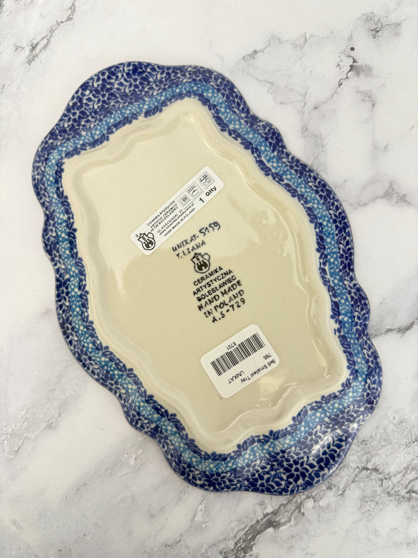 SALE Small Wavy Unikat Platter - Shape 785 - Pattern U5159