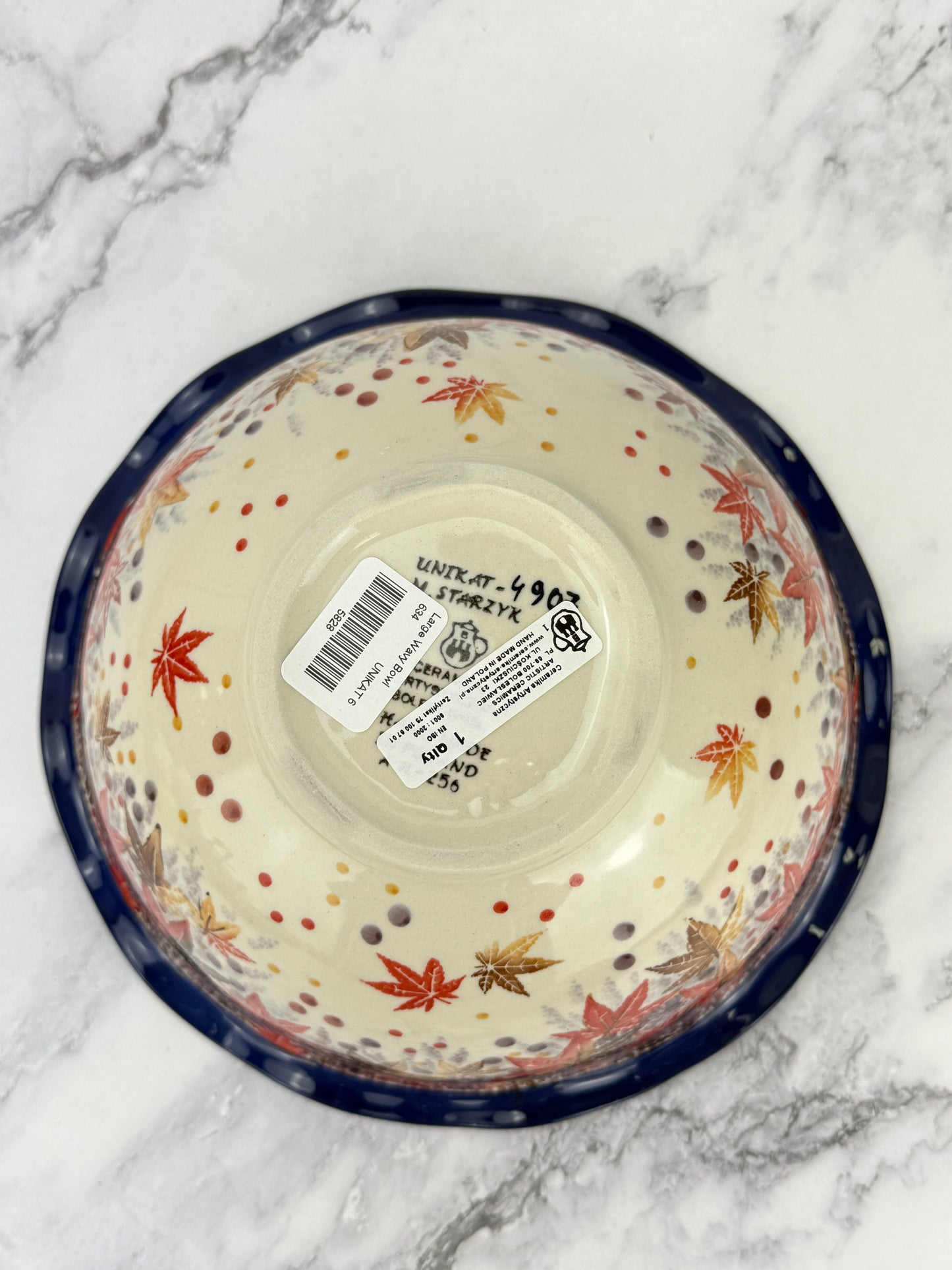 Ruffled Unikat Serving Bowl - Shape 634 - Pattern U4907