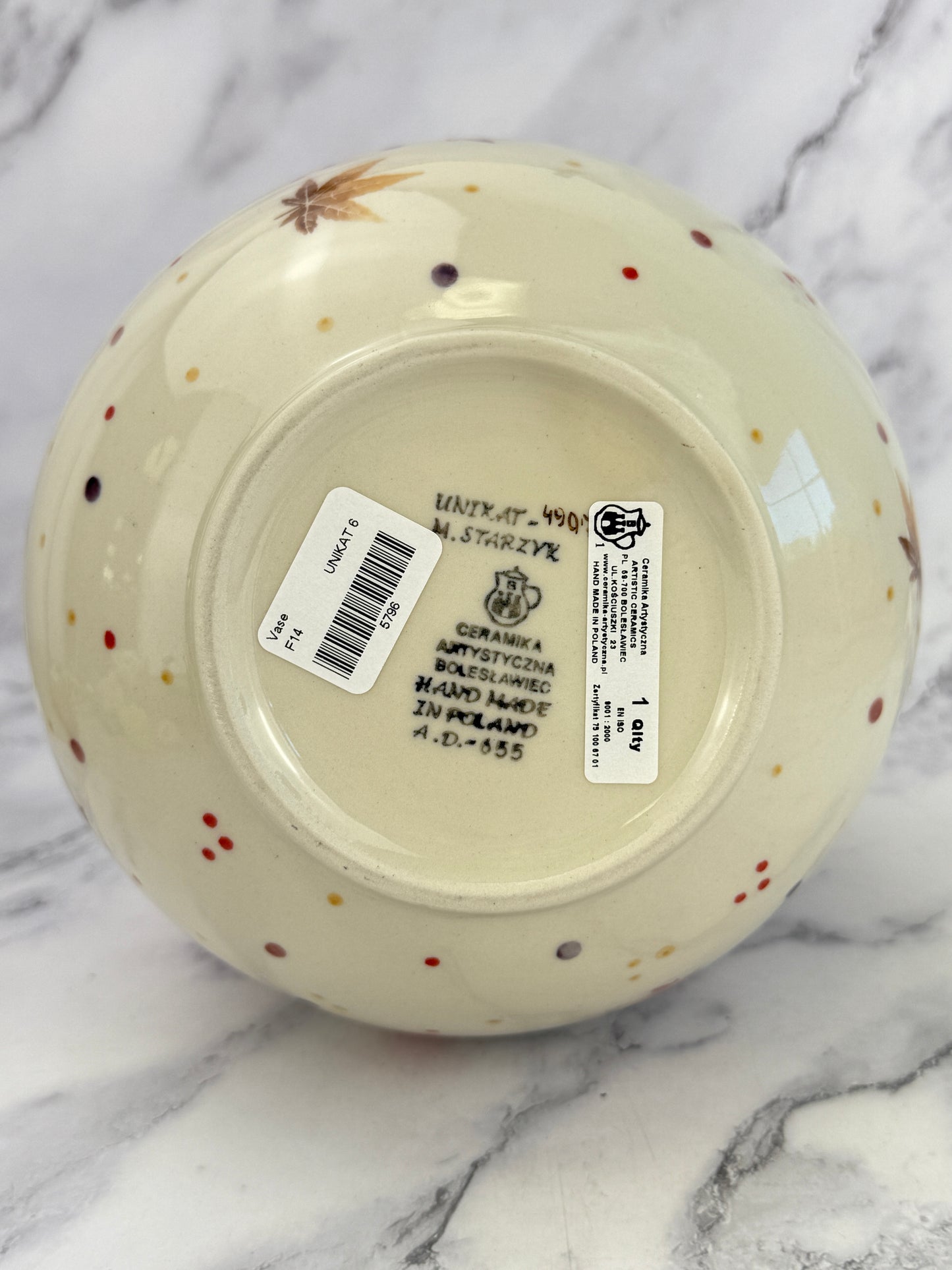 Large Rounded Unikat Vase - Shape F14 - Pattern U4907