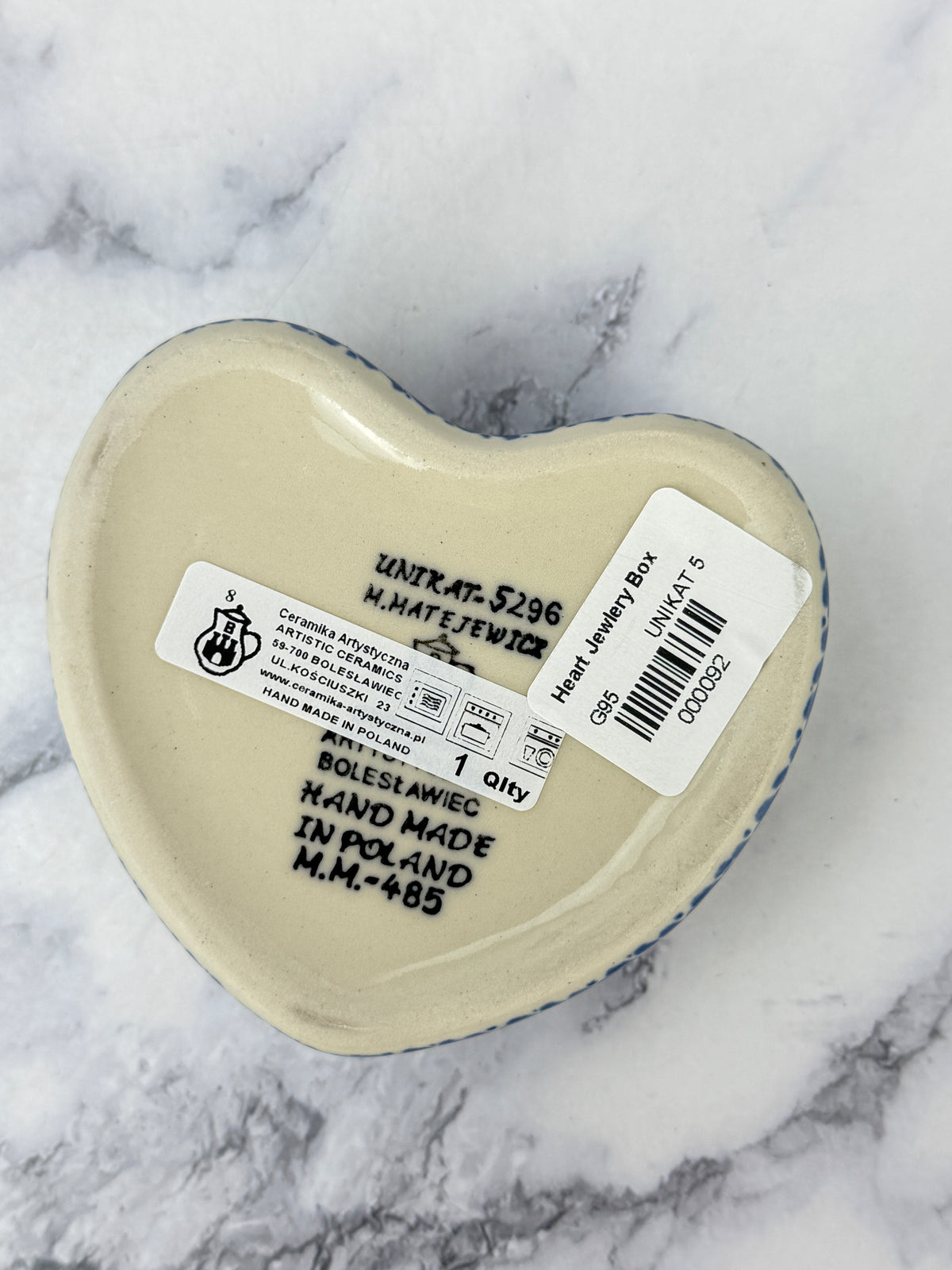 Covered Unikat Heart Dish - Shape G95 - Pattern U5296