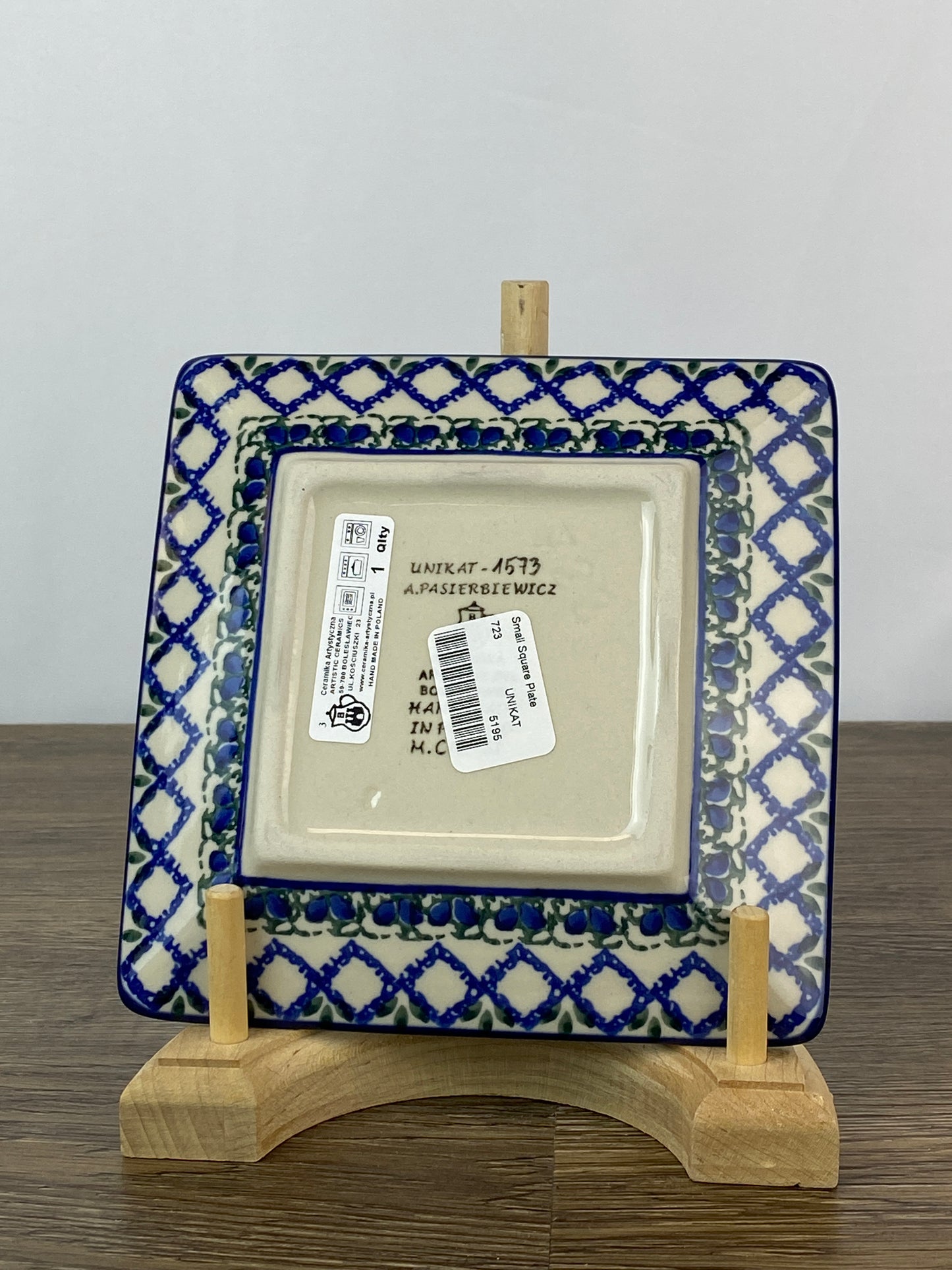 SALE Small Unikat Square Plate - Shape - Pattern 723 - Pattern U1573