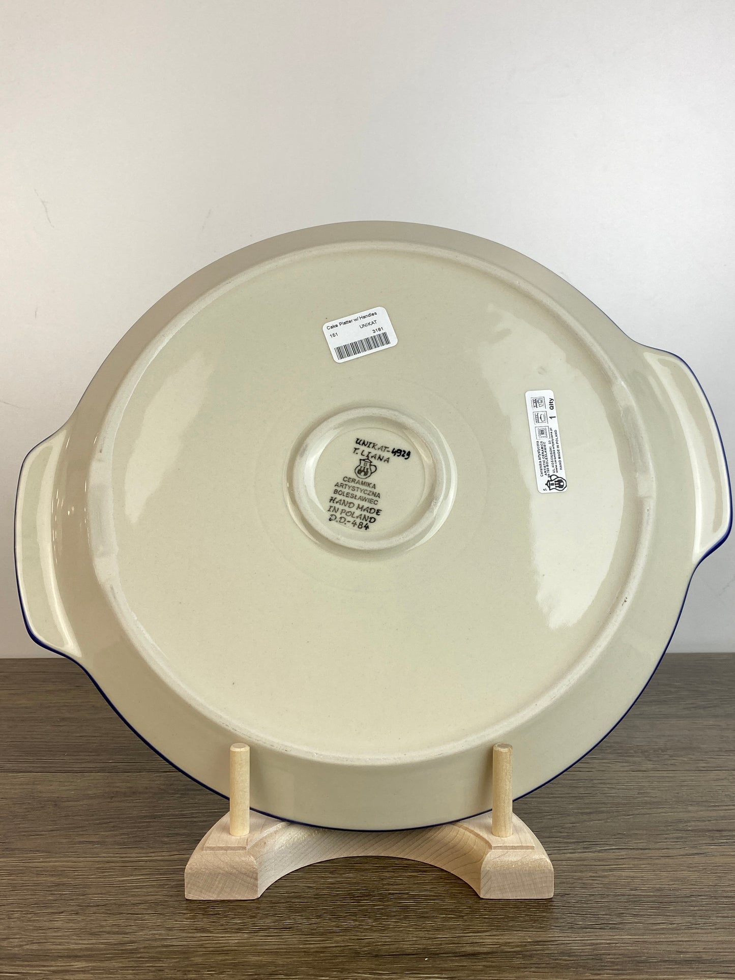 Round Unikat Platter With Handles / Pizza Stone - Shape 151 - Pattern U4929