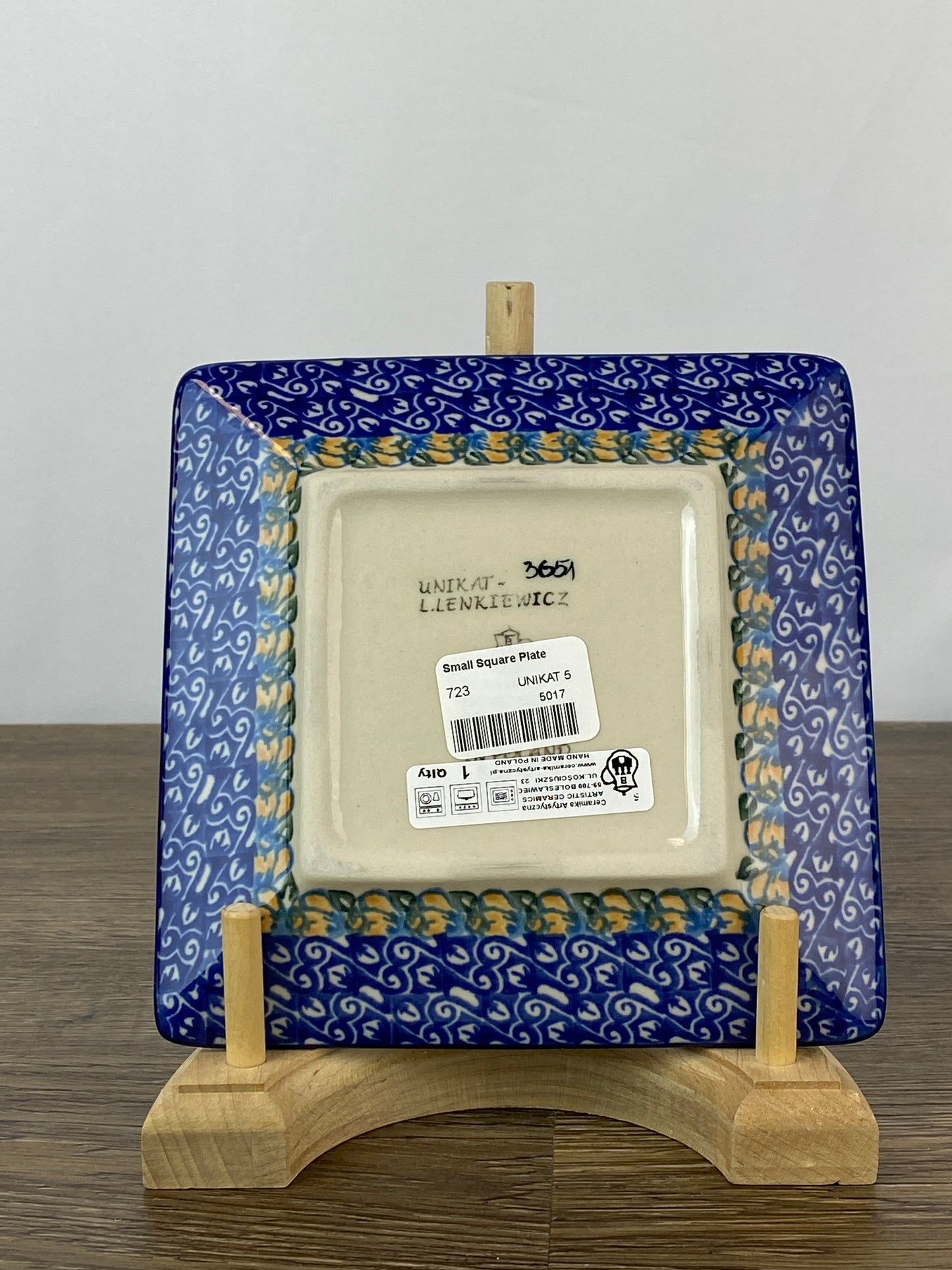 SALE Small Unikat Square Plate - Shape - Pattern 723 - Pattern U3651