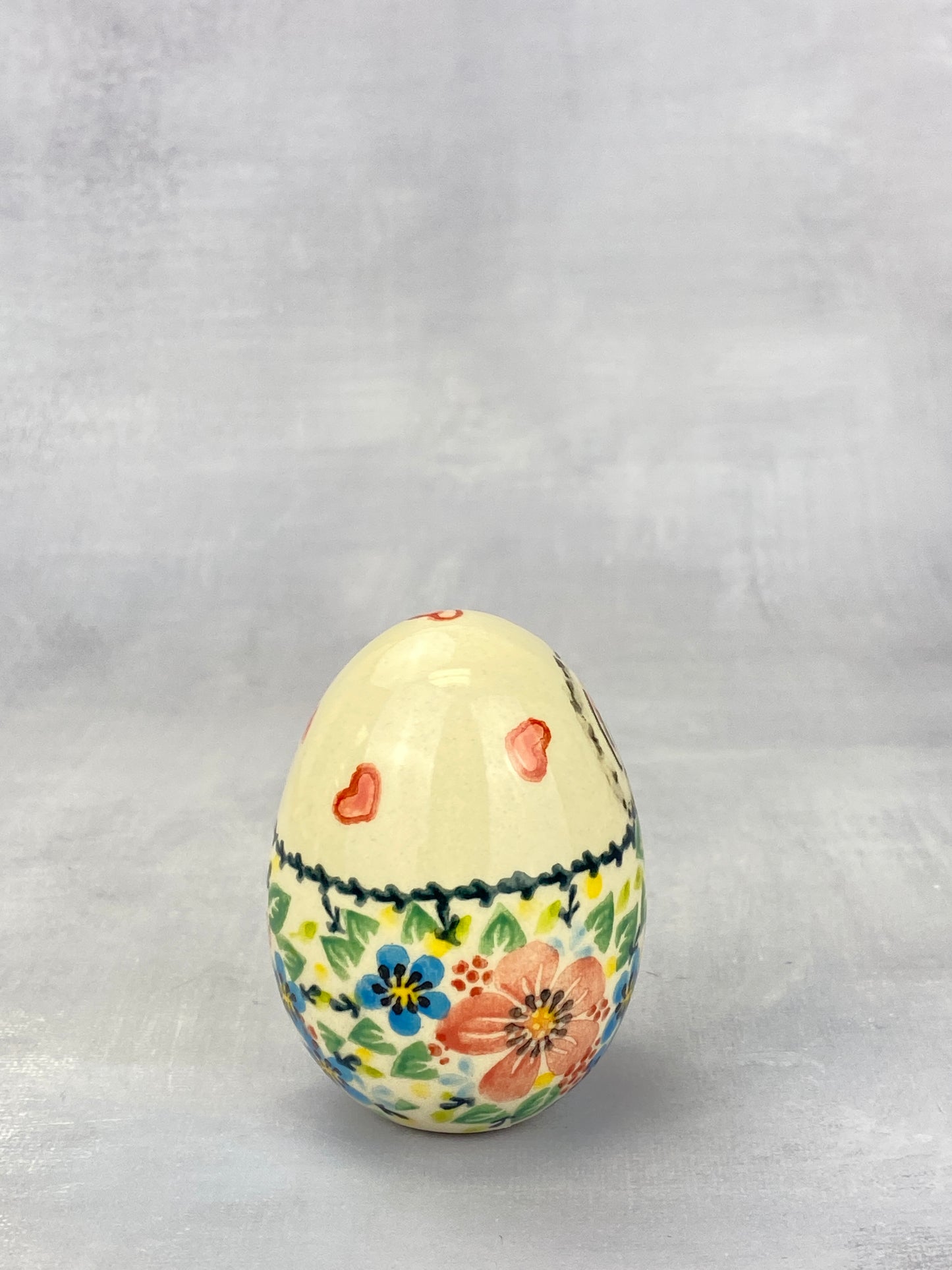 Vena Large Ceramic Easter Egg - Shape V037 -  Pink Flowers