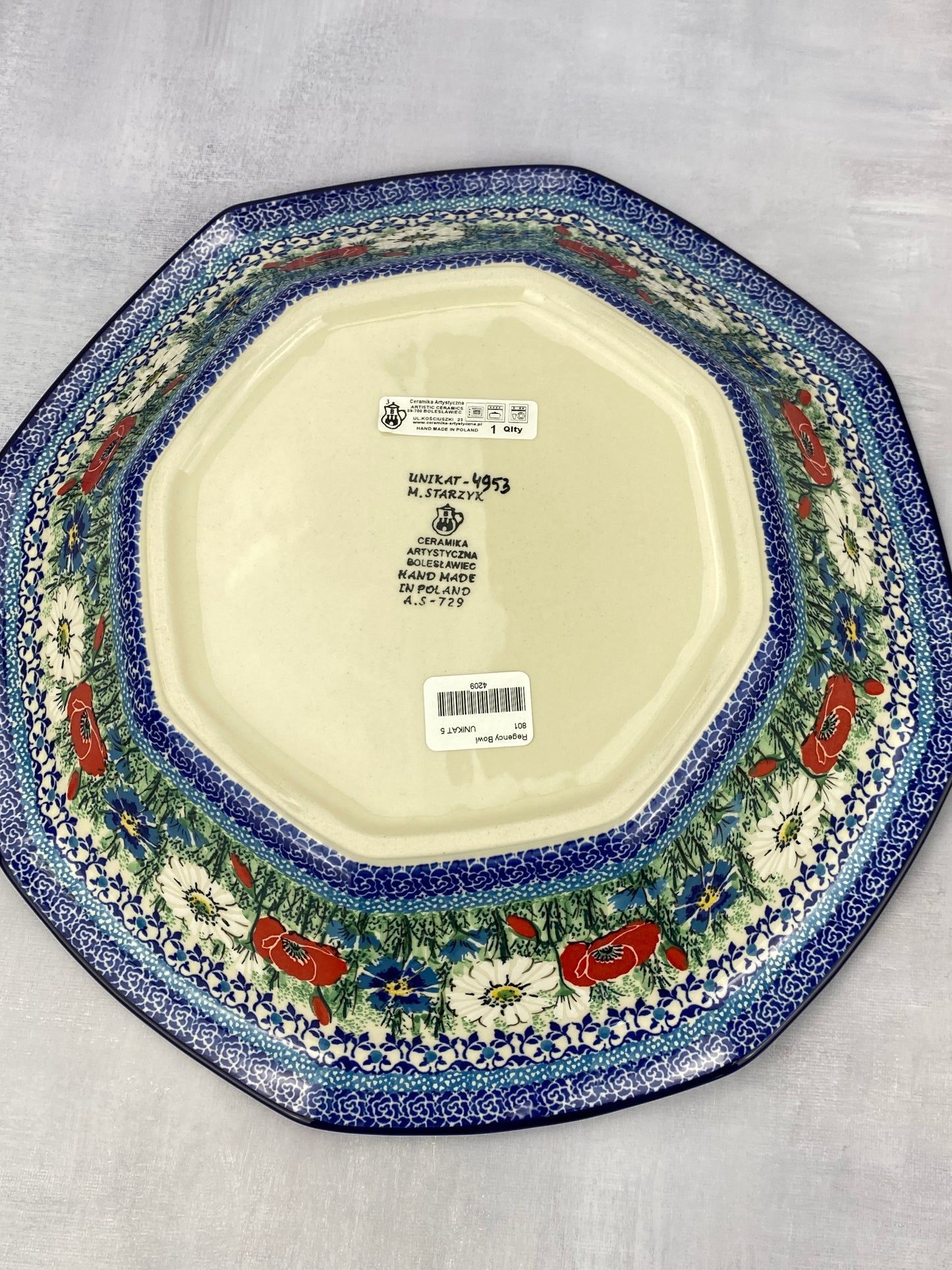 Extra Large Flared Unikat Bowl - Shape 801 - Pattern U4953