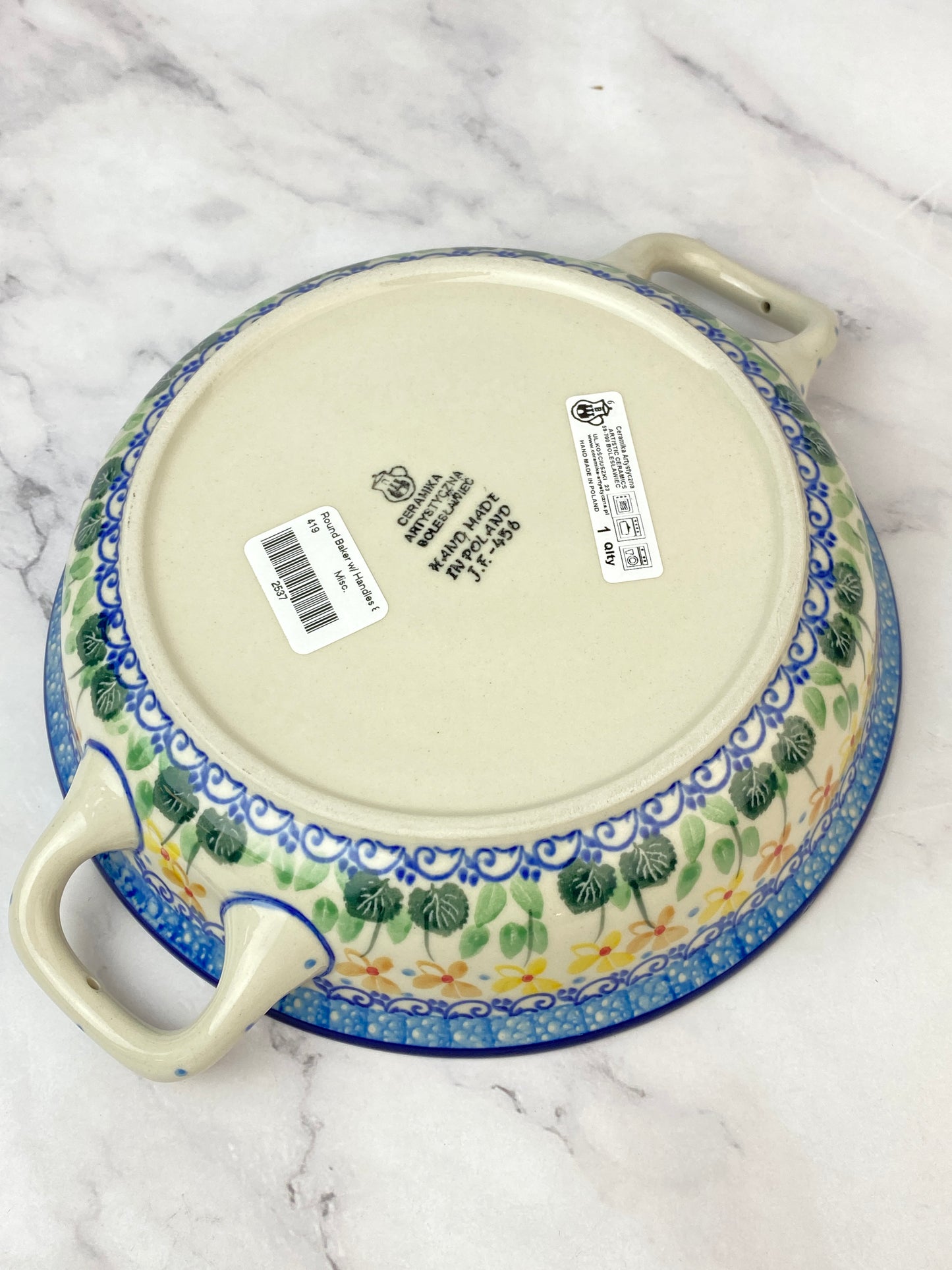 8" Round Baker With Handles - Shape 419 - Pattern 2753