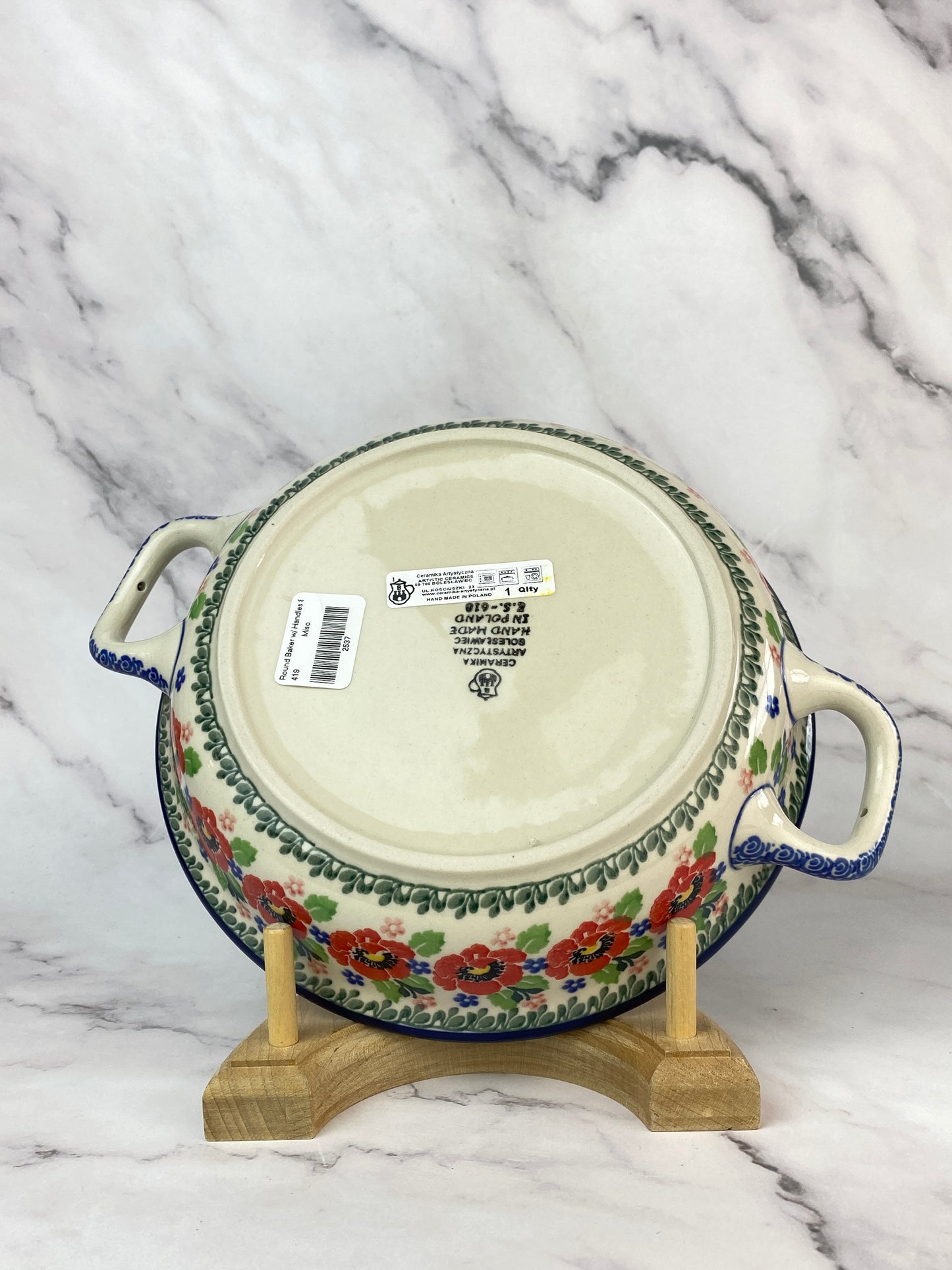 8" Round Baker With Handles - Shape 419 - Pattern 3219