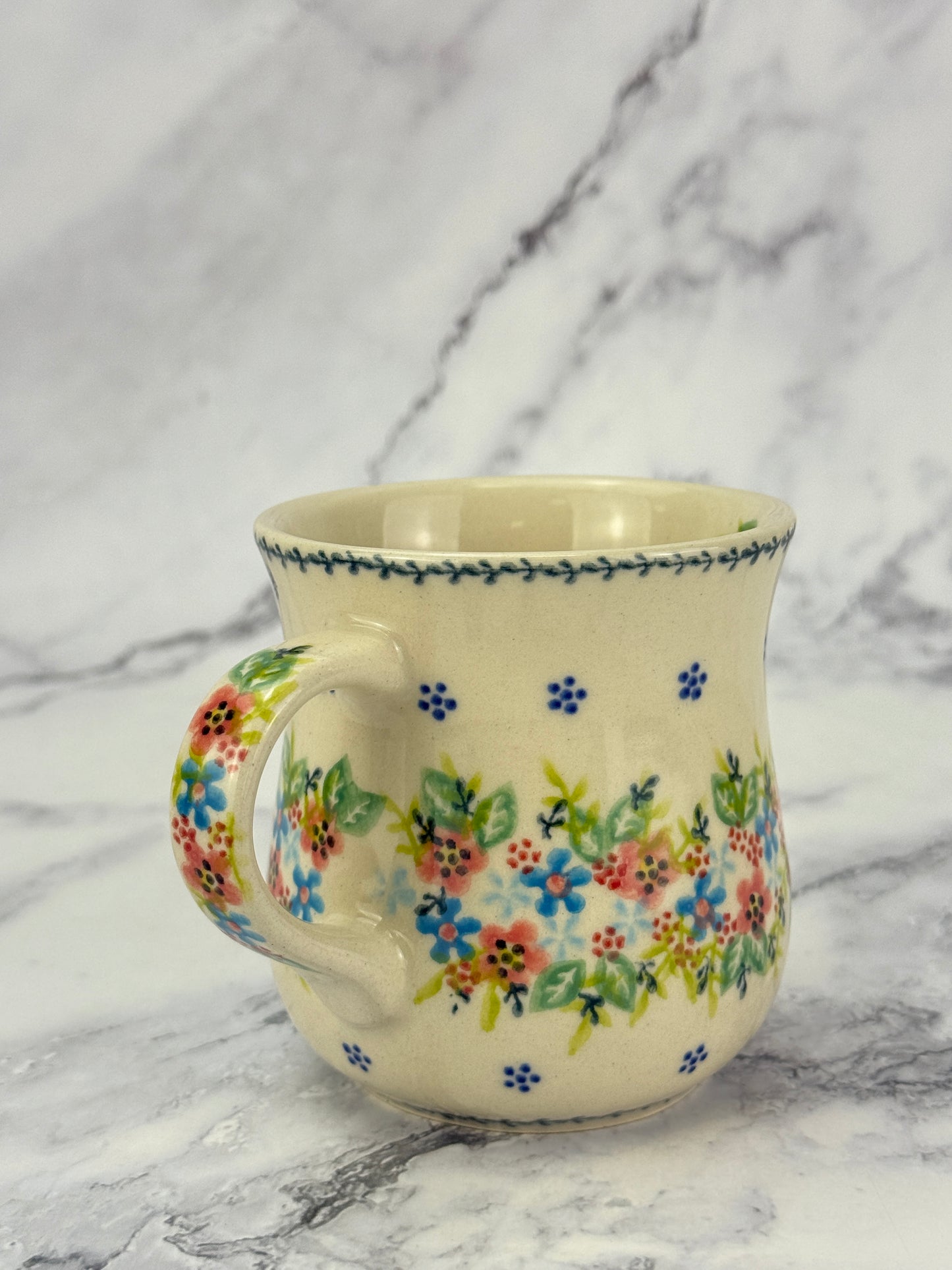 Vena Unikat 8oz Art Mug - Shape V053 - Blue Bow Tie Bunny