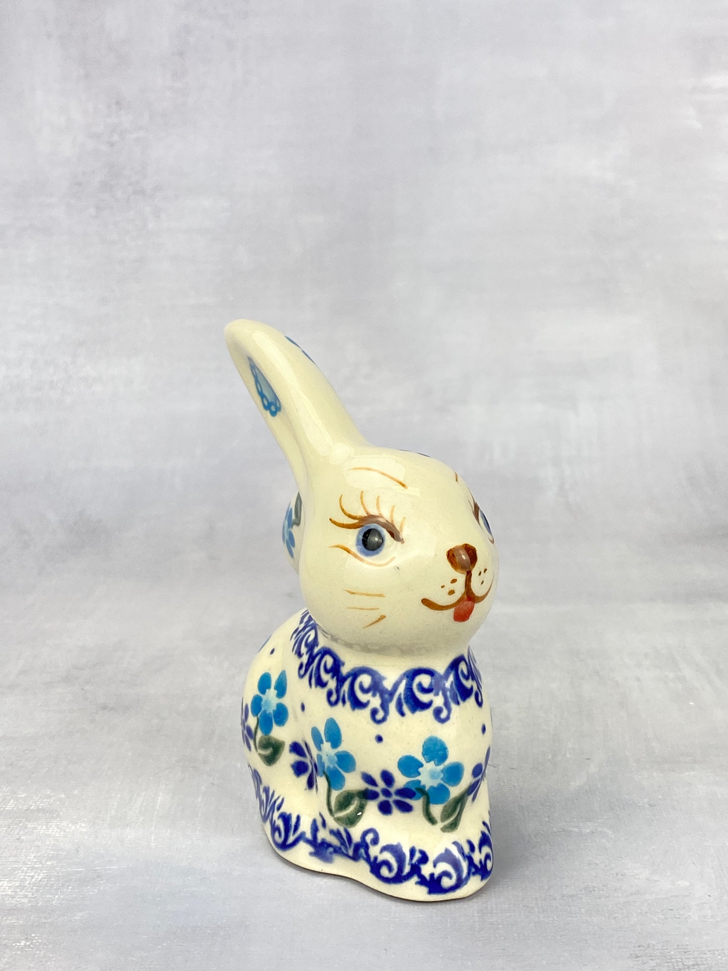 Bunny Figurine - Shape V412 - Blue Tulips