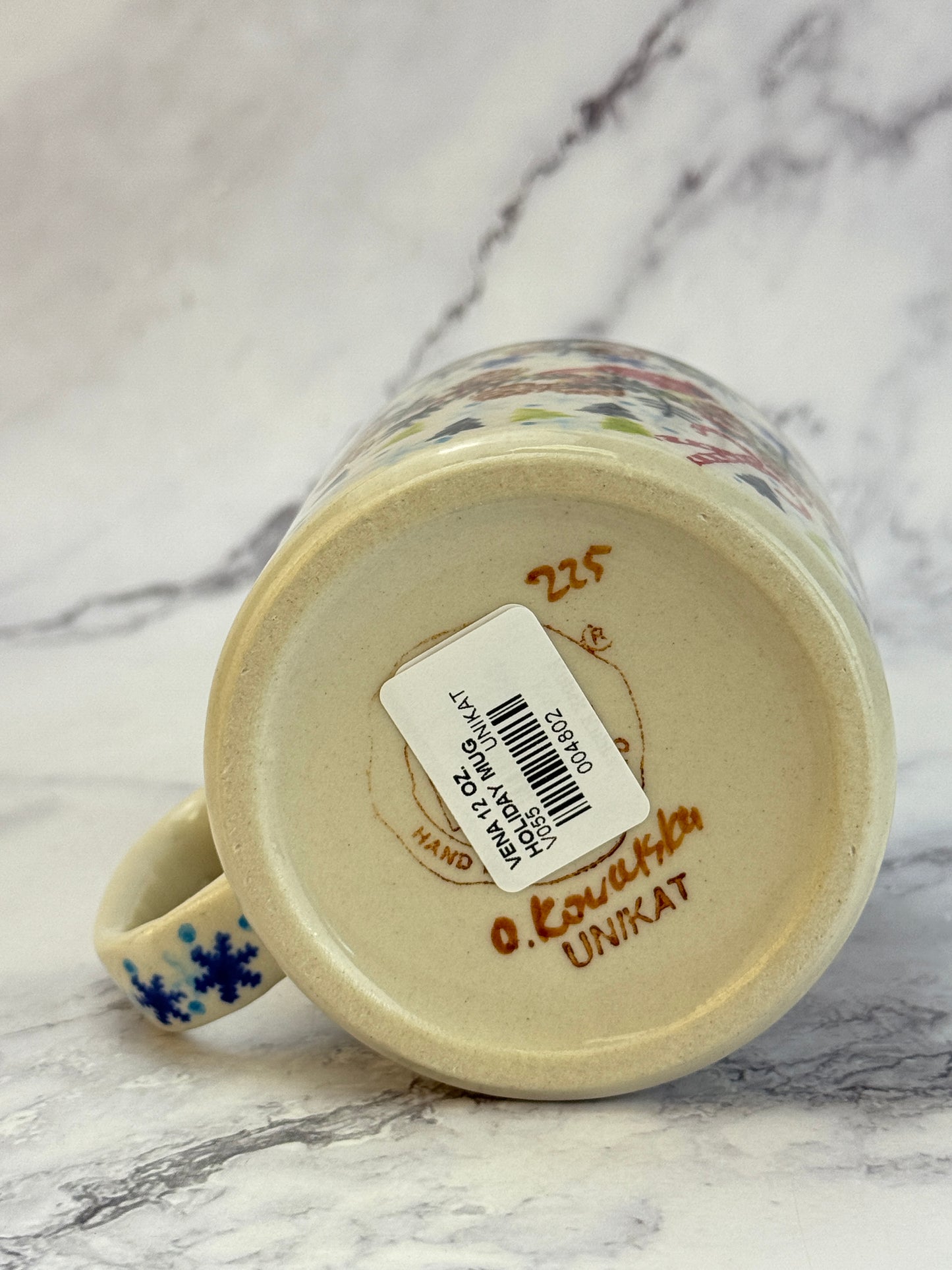 Vena Unikat 12oz Holiday Mug - Shape V055 - Cardinals and Pine