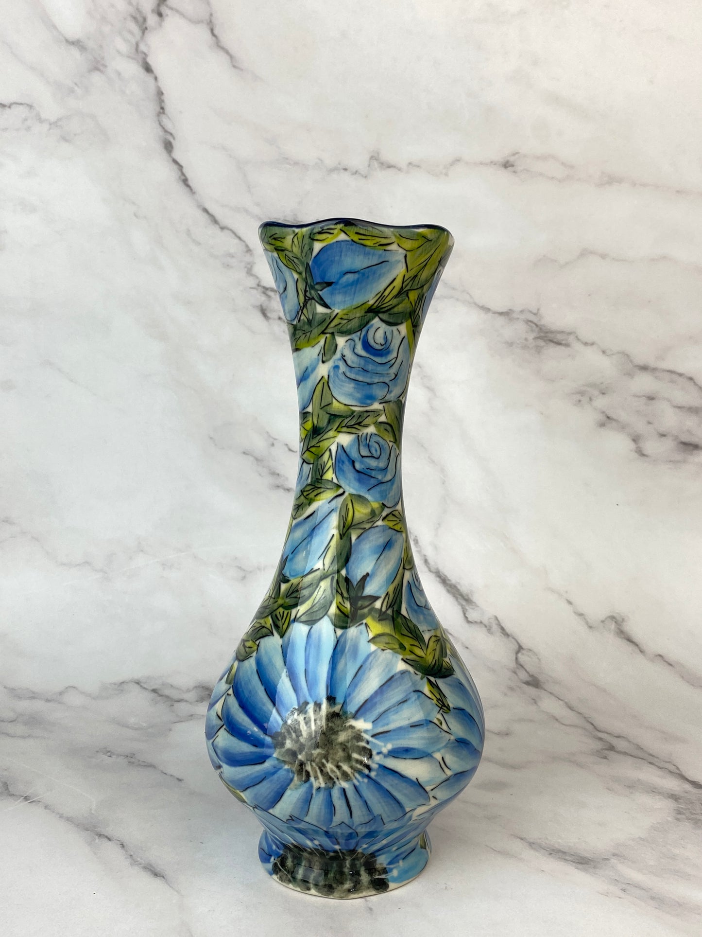 Moja Vase - Blue Flowers