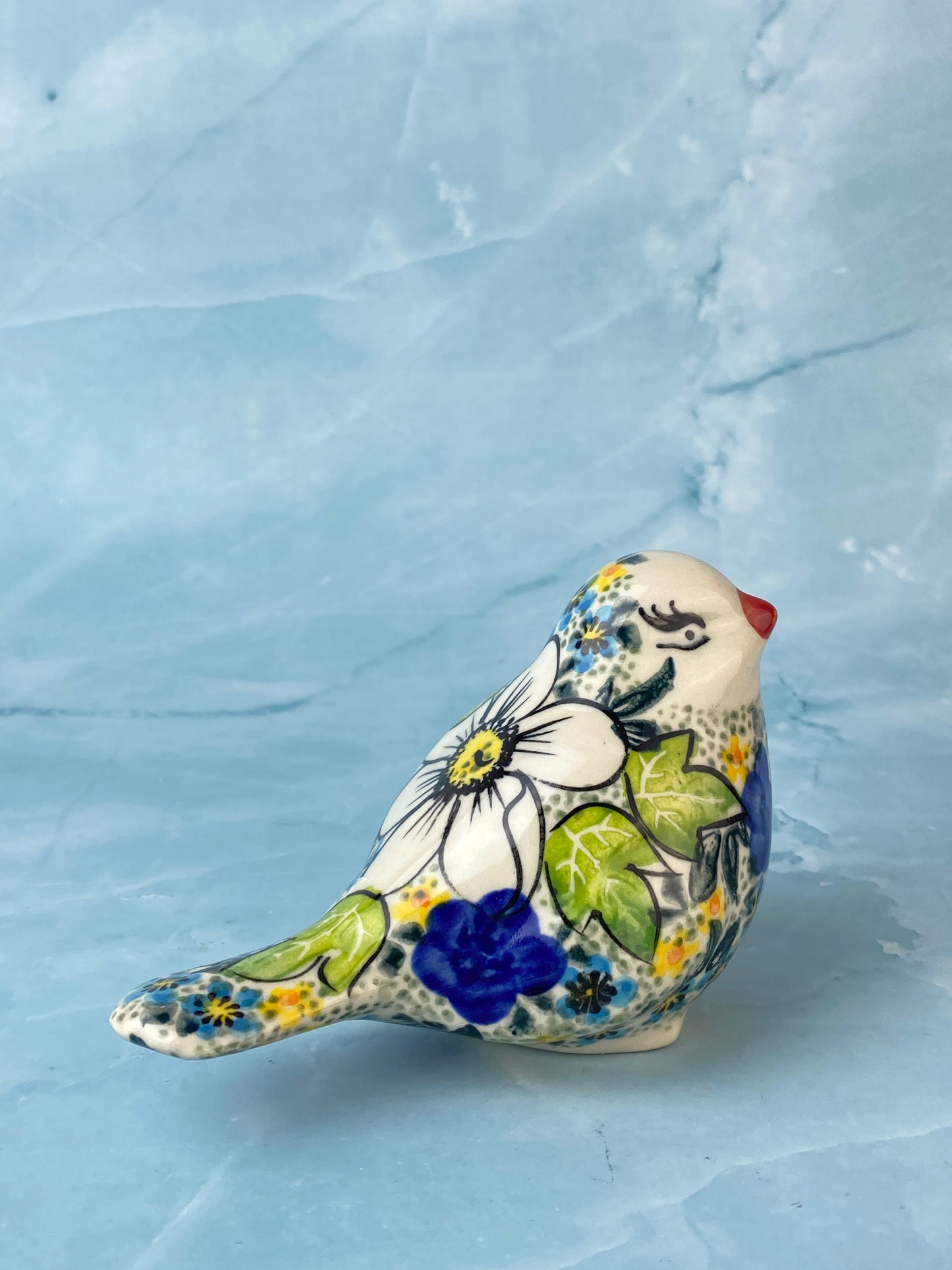 Vena Bird - Shape V518 - Pattern A554 Blue and White Flowers