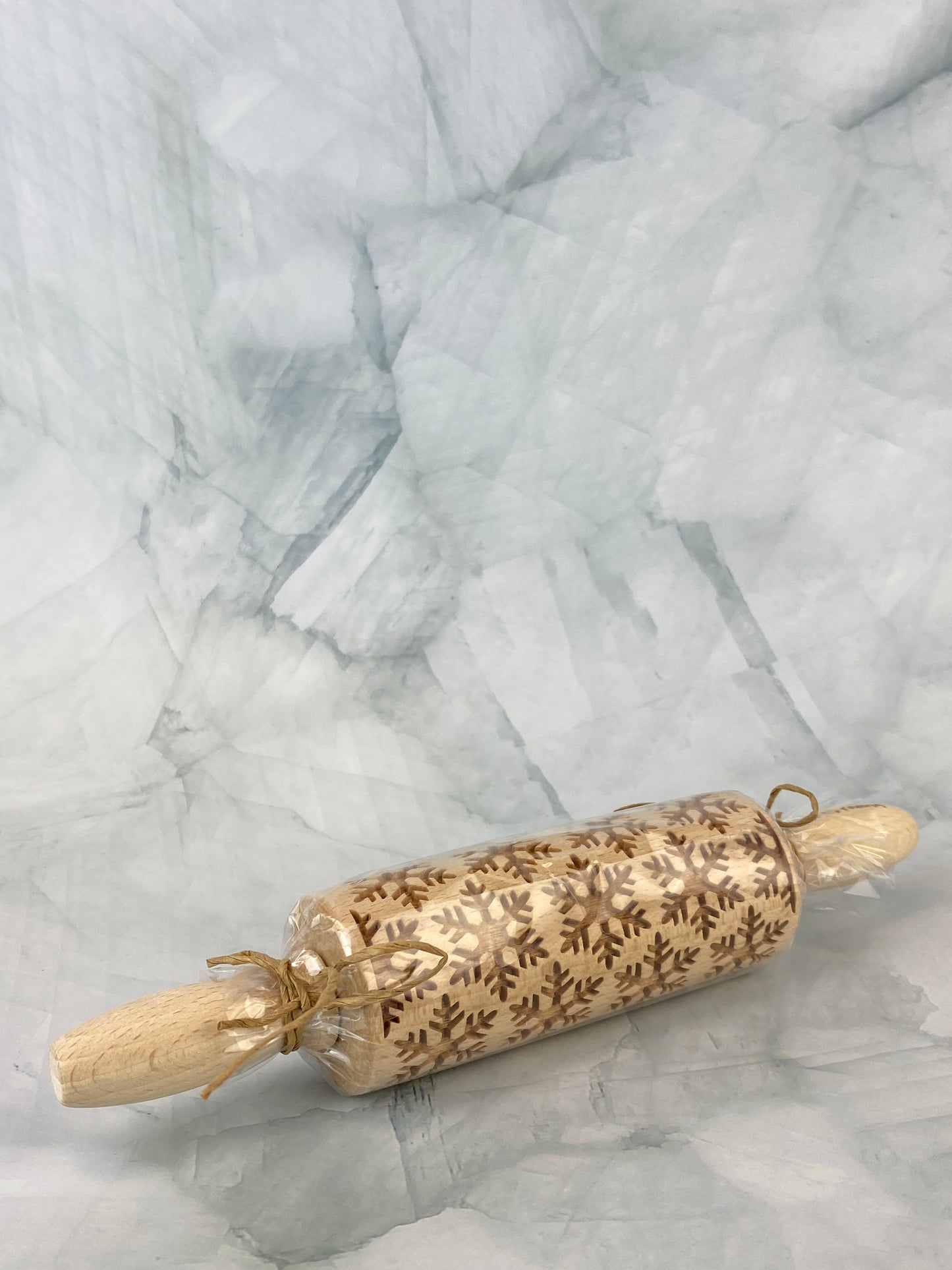 Wooden Holiday Rolling Pin - Heavy Snowfall
