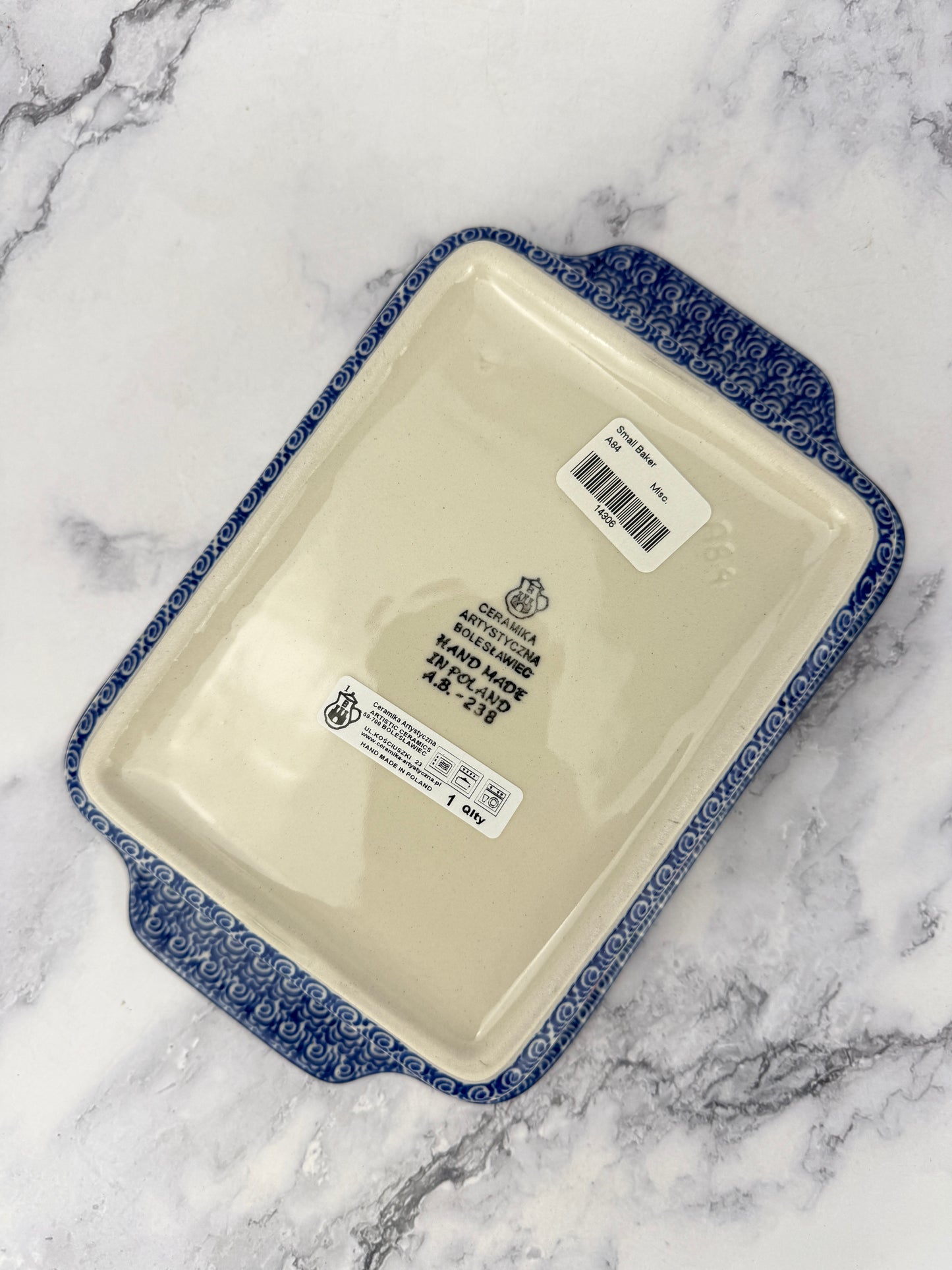 Rectangular Baker with Handles - Shape A84 - Pattern 3220