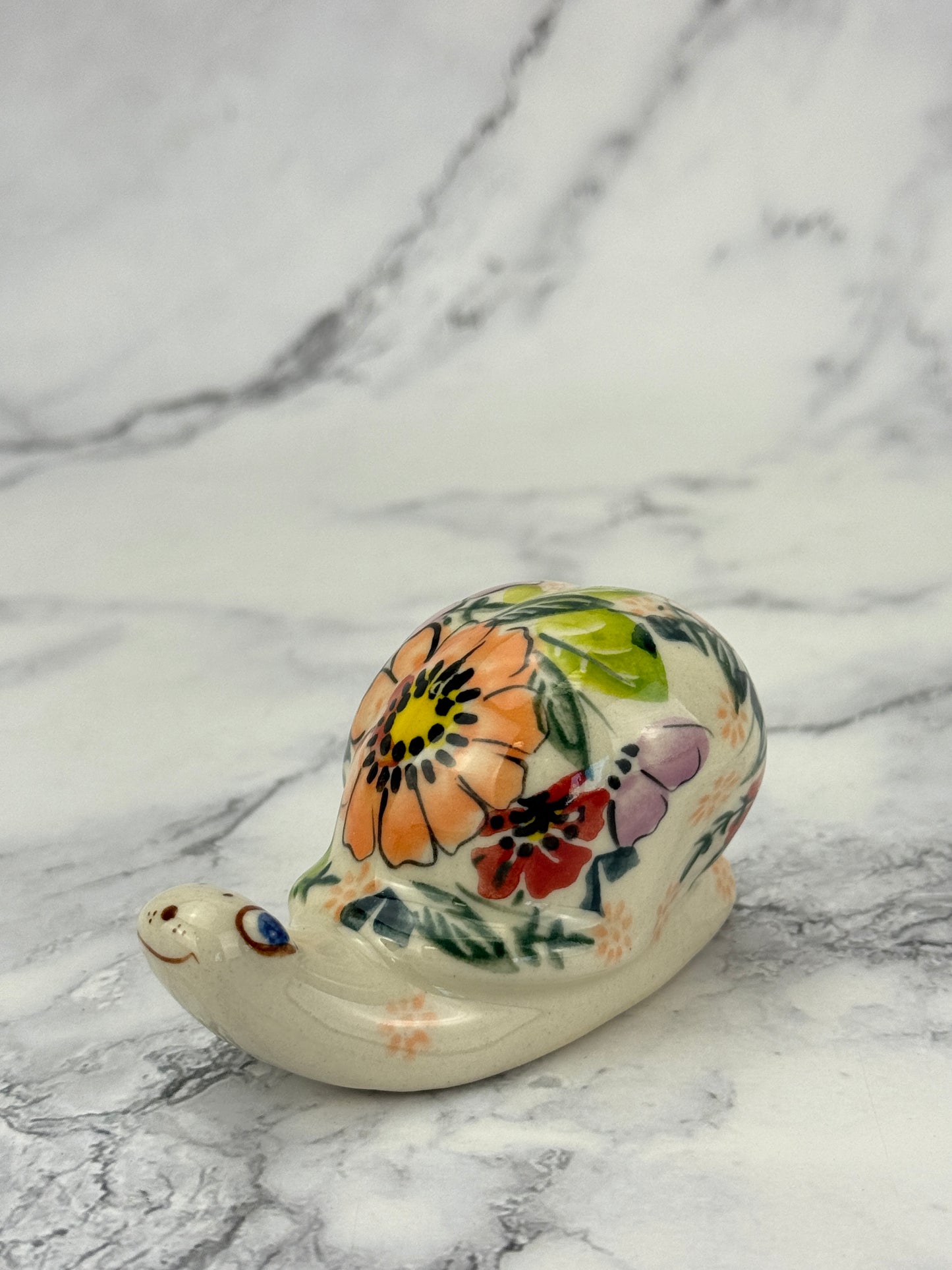 Snail Figurine - Shape V415 - Pattern Sunset Garden