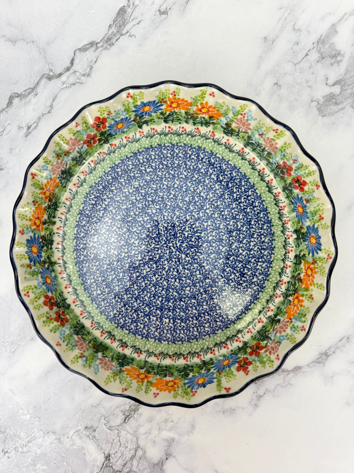 Ruffled Unikat Pie Plate / Round Baker - Shape 636 Pattern U5237
