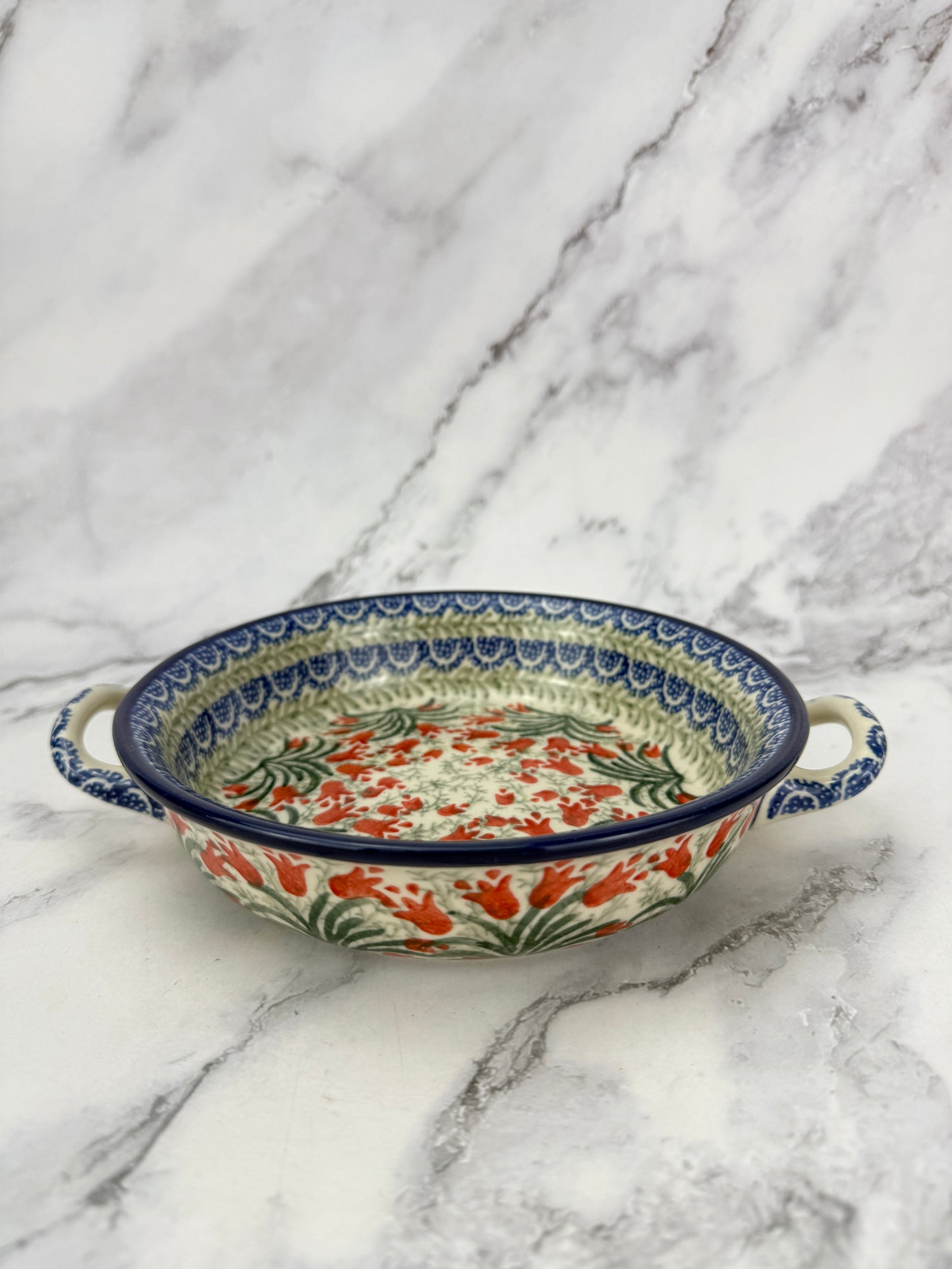 Small Round Baker with Handles - Shape C40 - Pattern 1437