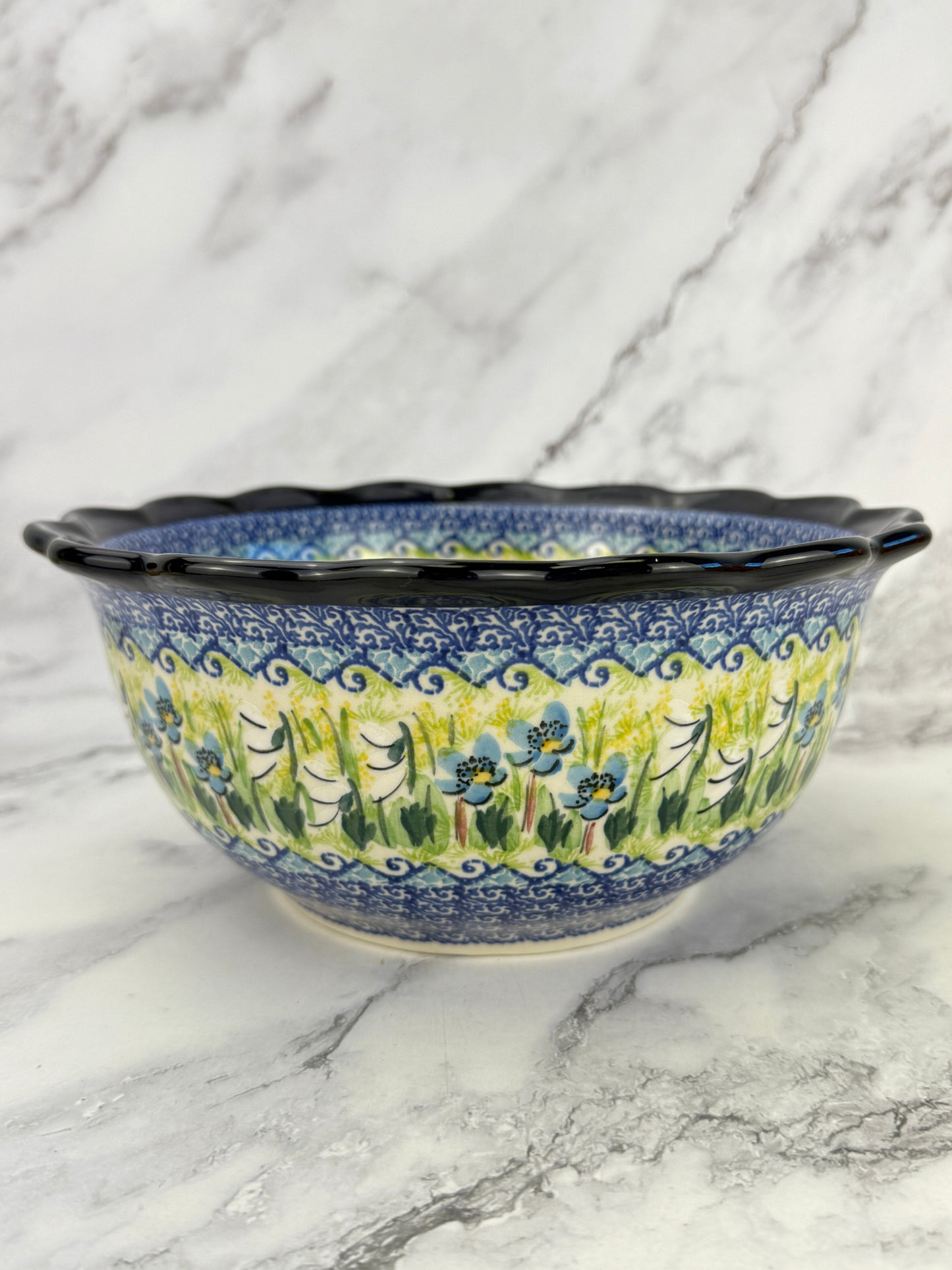 Large Unikat Ruffled Bowl - Shape 628 - Pattern U5071