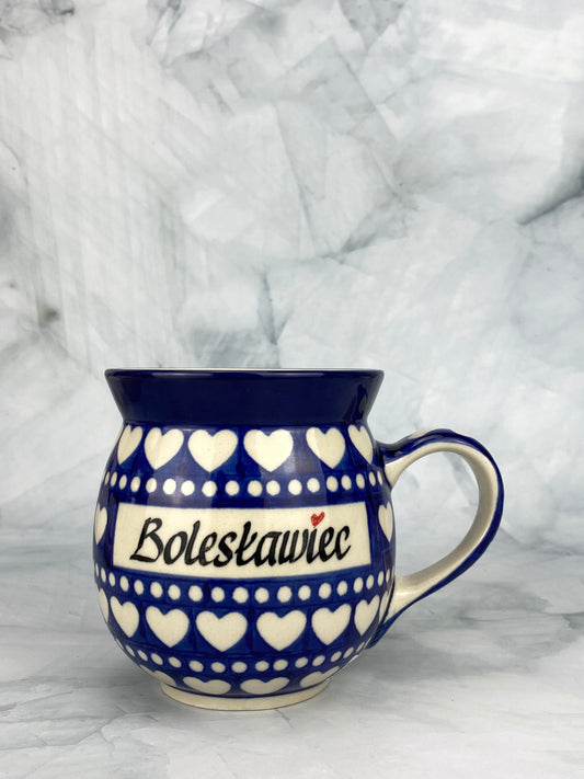 Large Bubble Mug 16oz - Shape 73 - Pattern Boleslawiec Hearts