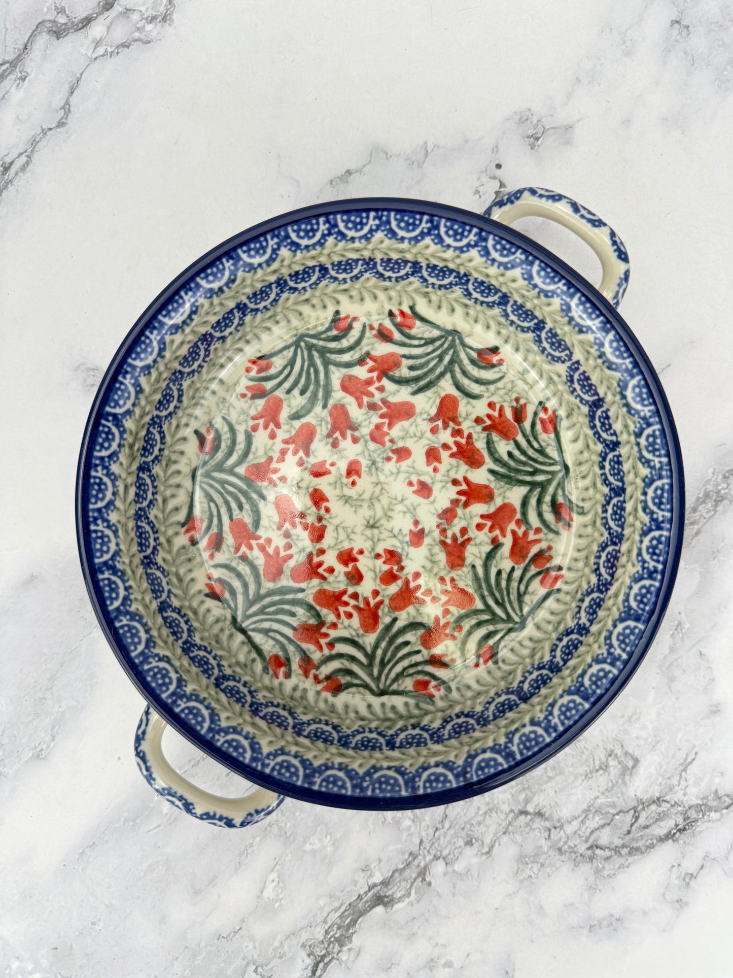 Small Round Baker with Handles - Shape C40 - Pattern 1437