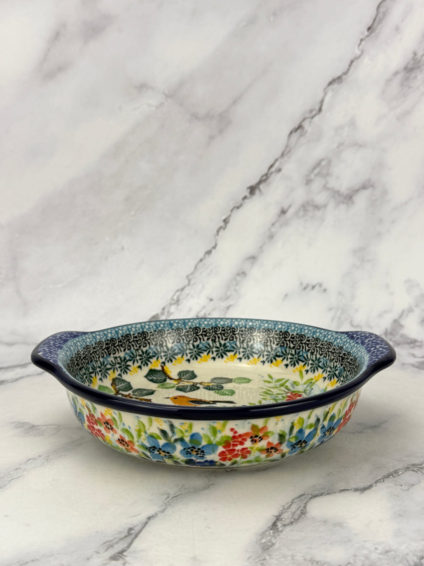 Small Round Unikat Baker with Handles - Shape 142 - Pattern U5098