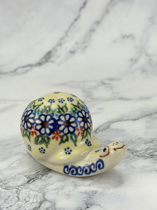 Snail Figurine - Shape V415 - Pattern Daisy Bloom