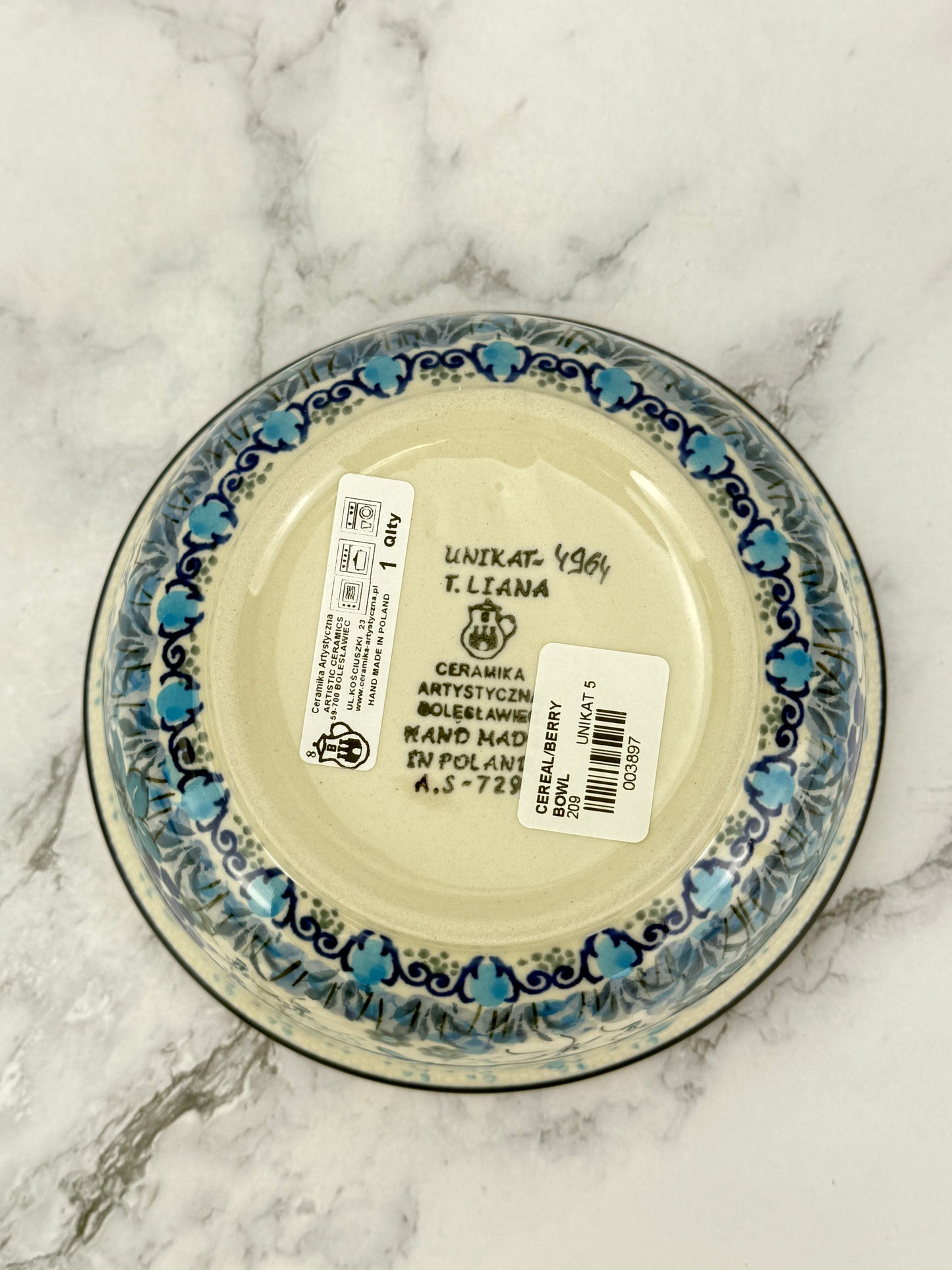 Unikat Cereal Bowl - Shape 209 - Pattern U4964