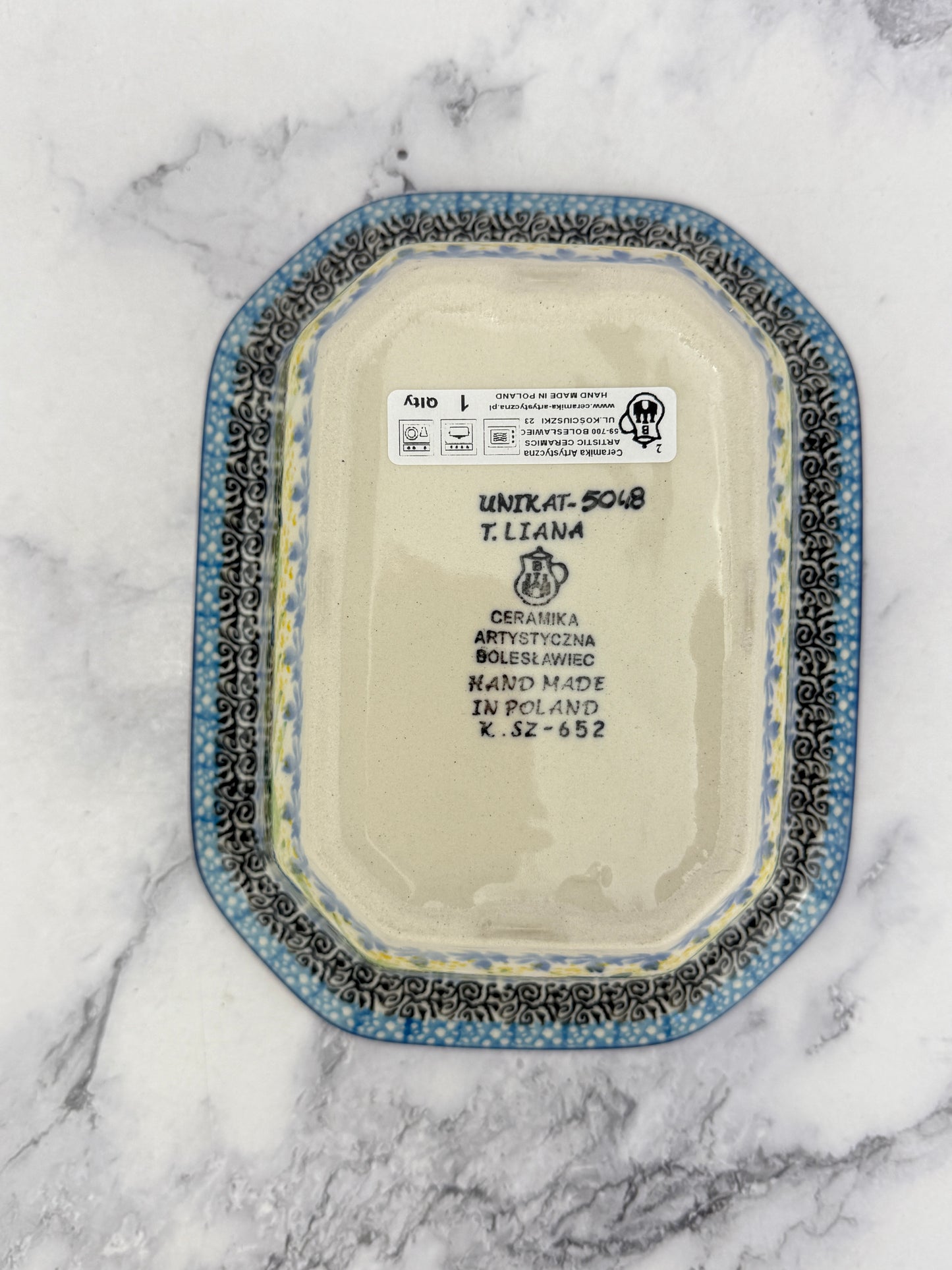 Small Rectangular Unikat Covered Baker - Shape 664 - Pattern U5048