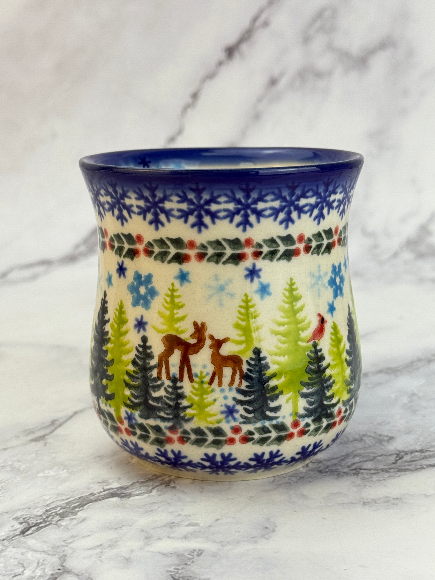 Vena Unikat 8oz Holiday Mug - Shape V053 - Winter Forest