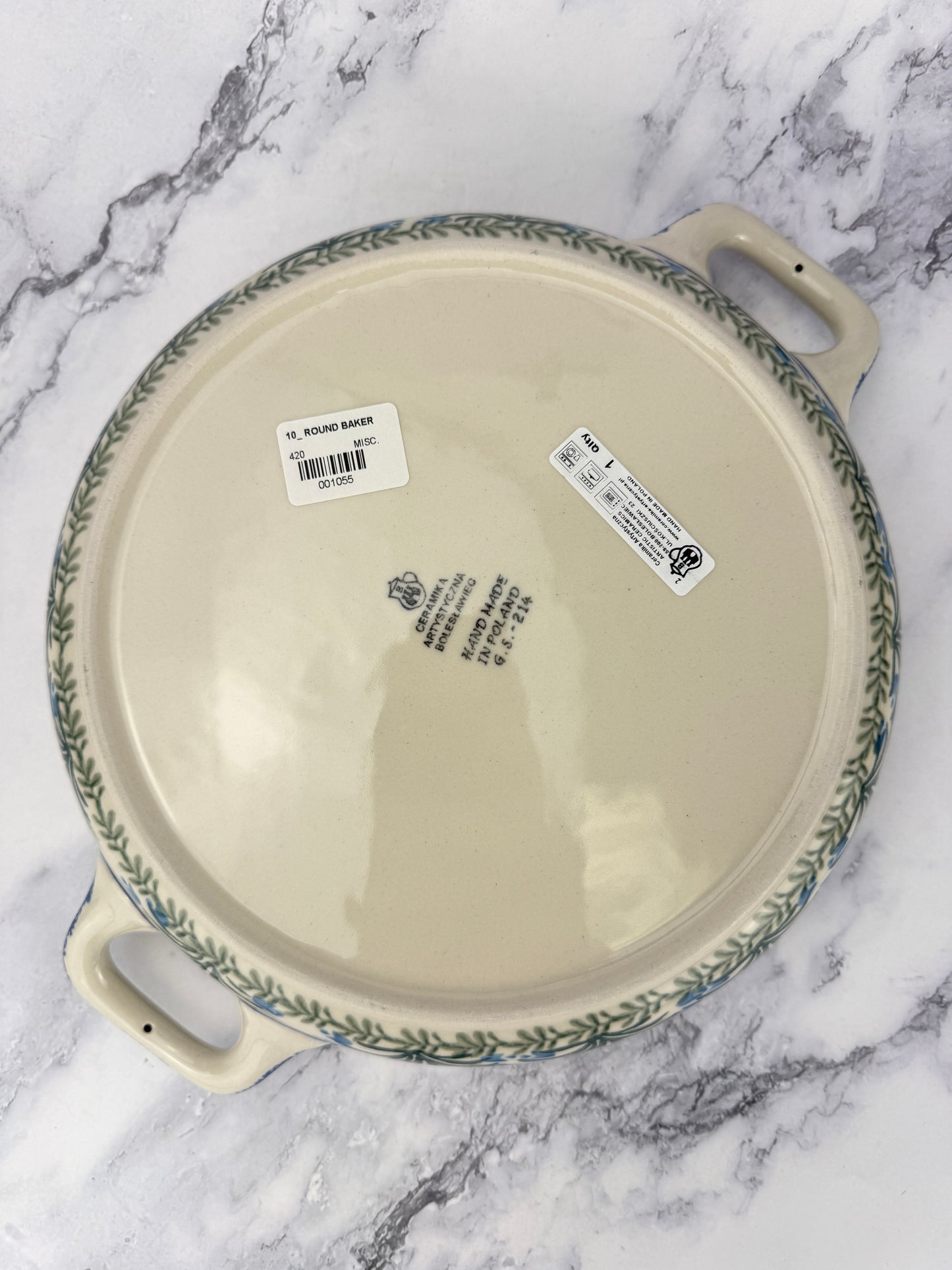 10" Round Baker With Handles - Shape 420 - Pattern 1432