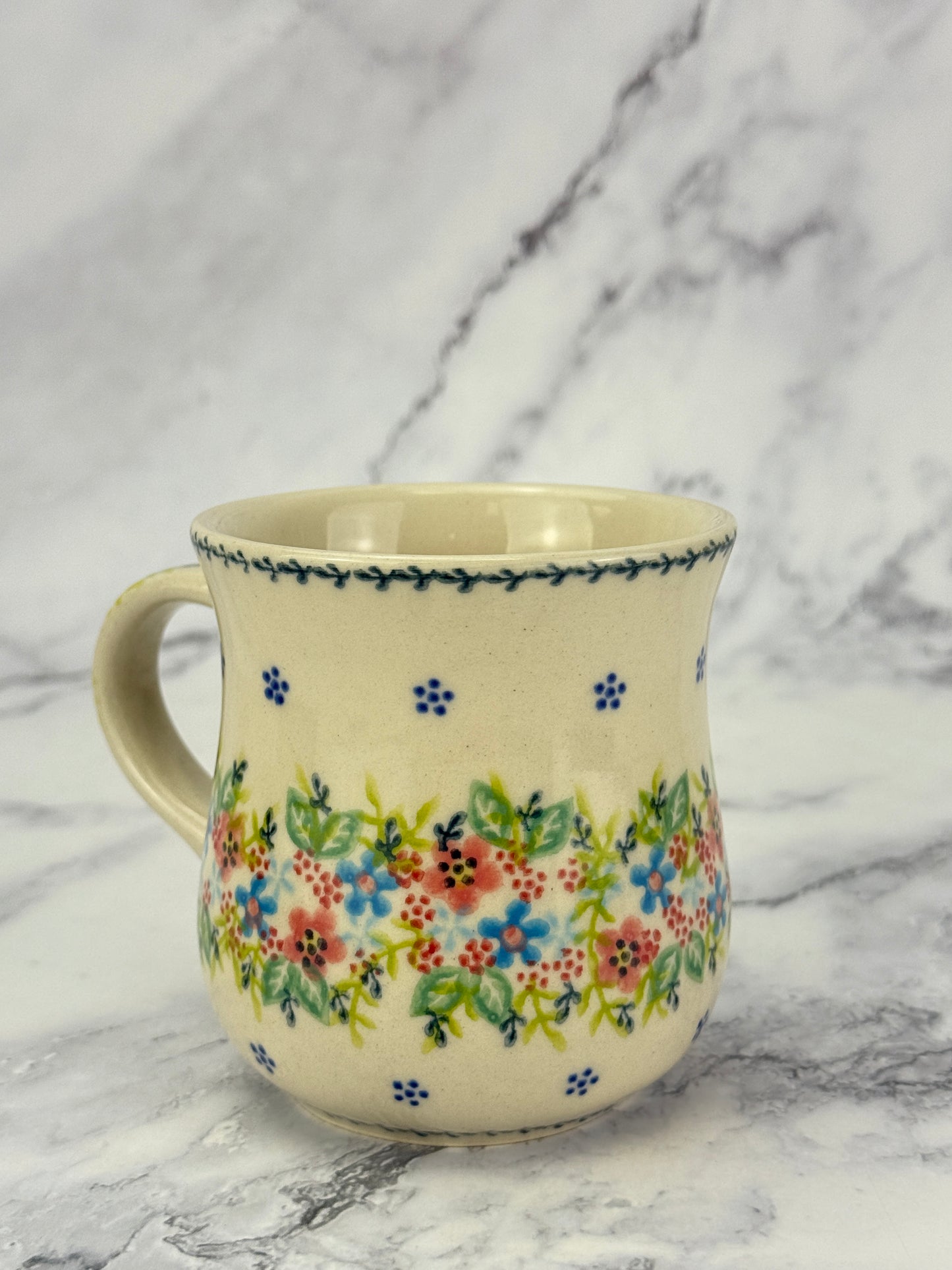 Vena Unikat 8oz Art Mug - Shape V053 - Blue Bow Tie Bunny