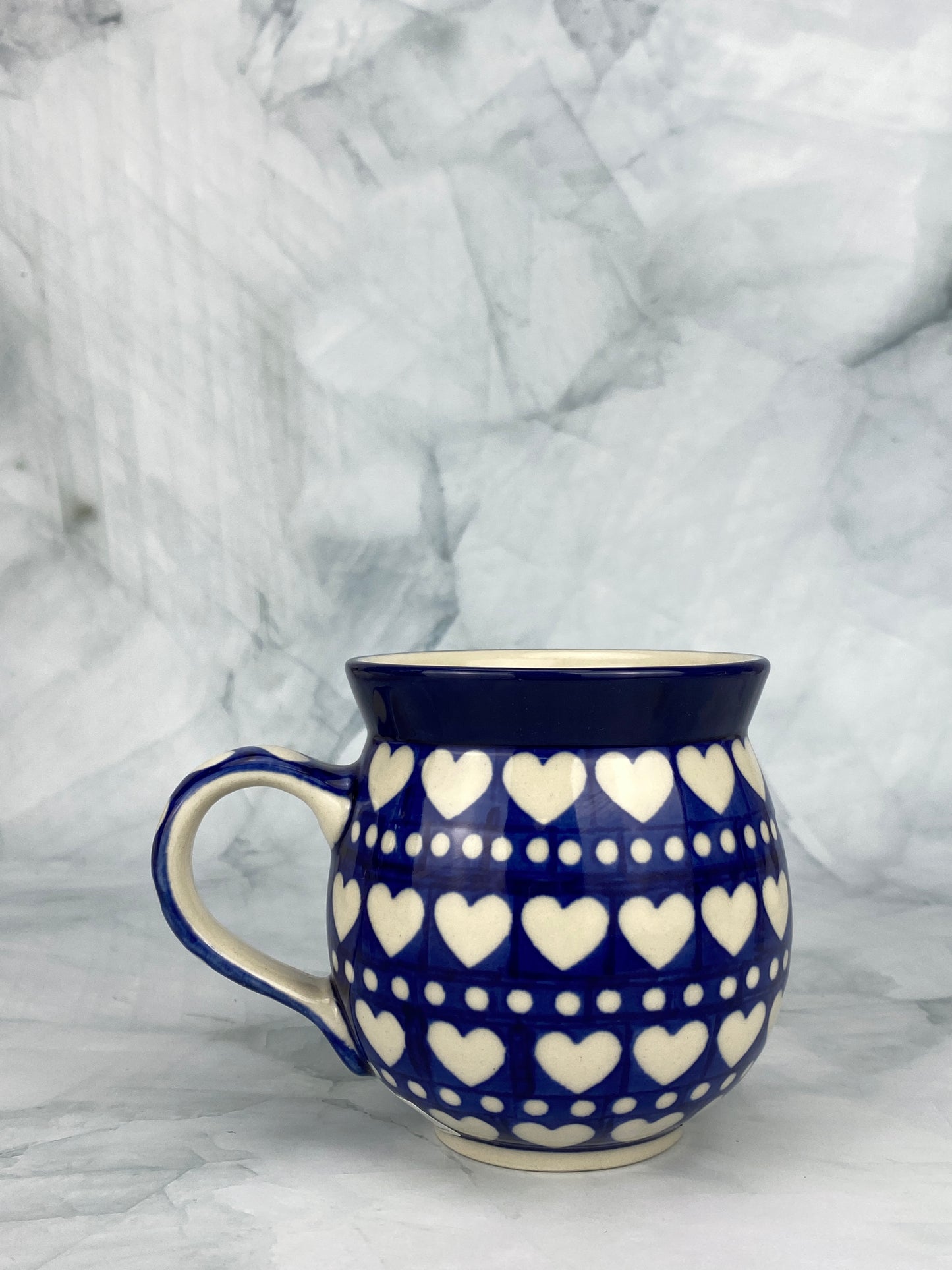 12oz Ladies' Bubble Mug - Shape 70 - Boleslawiec Hearts