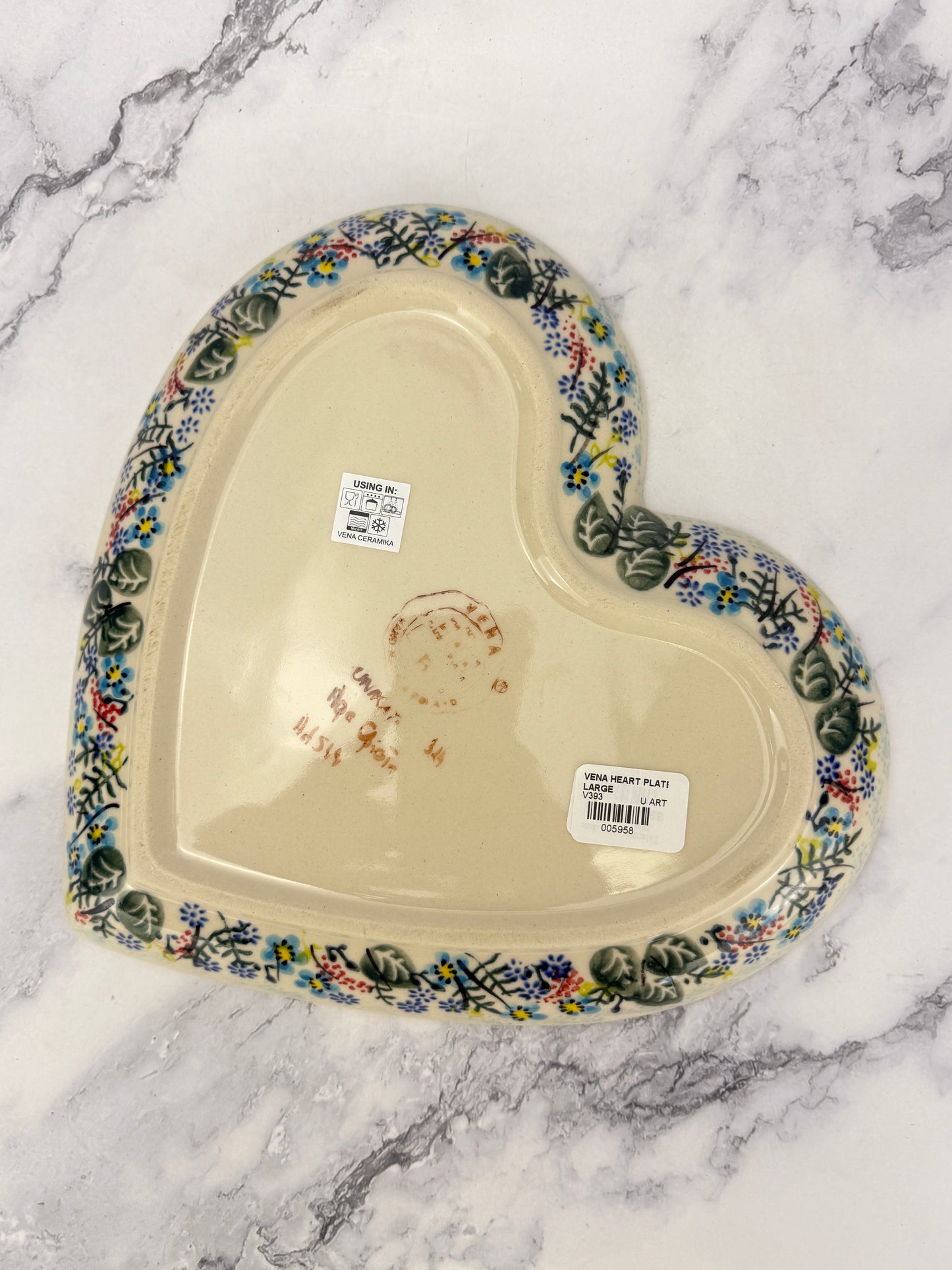 SALE Unikat Heart Plate - Shape V393 - Pattern A544