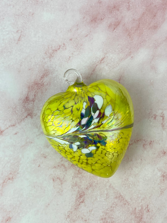 Borowski Glass Heart - Yellow