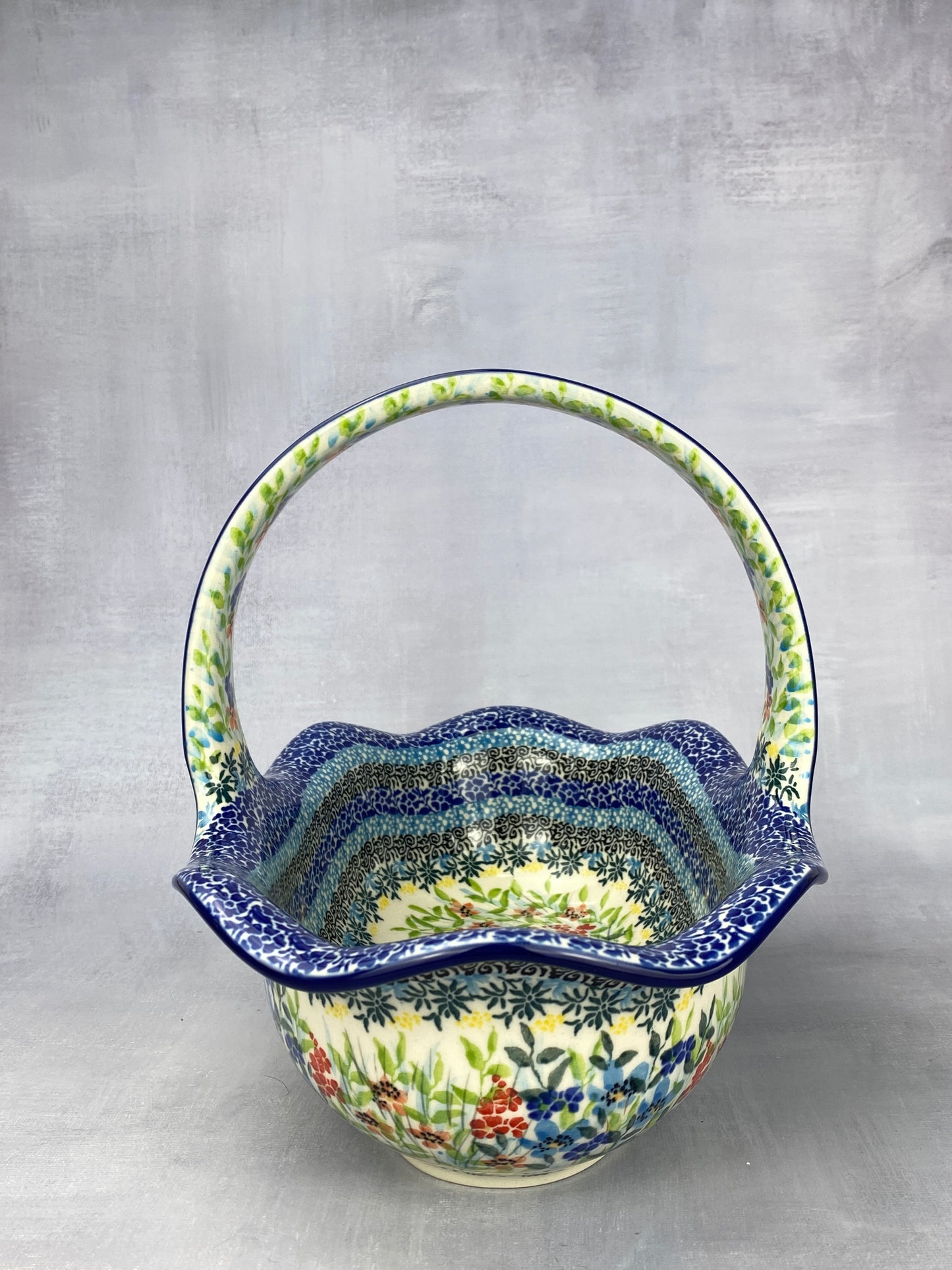 Large Unikat Basket With Handle - Shape 876 - Pattern U5098